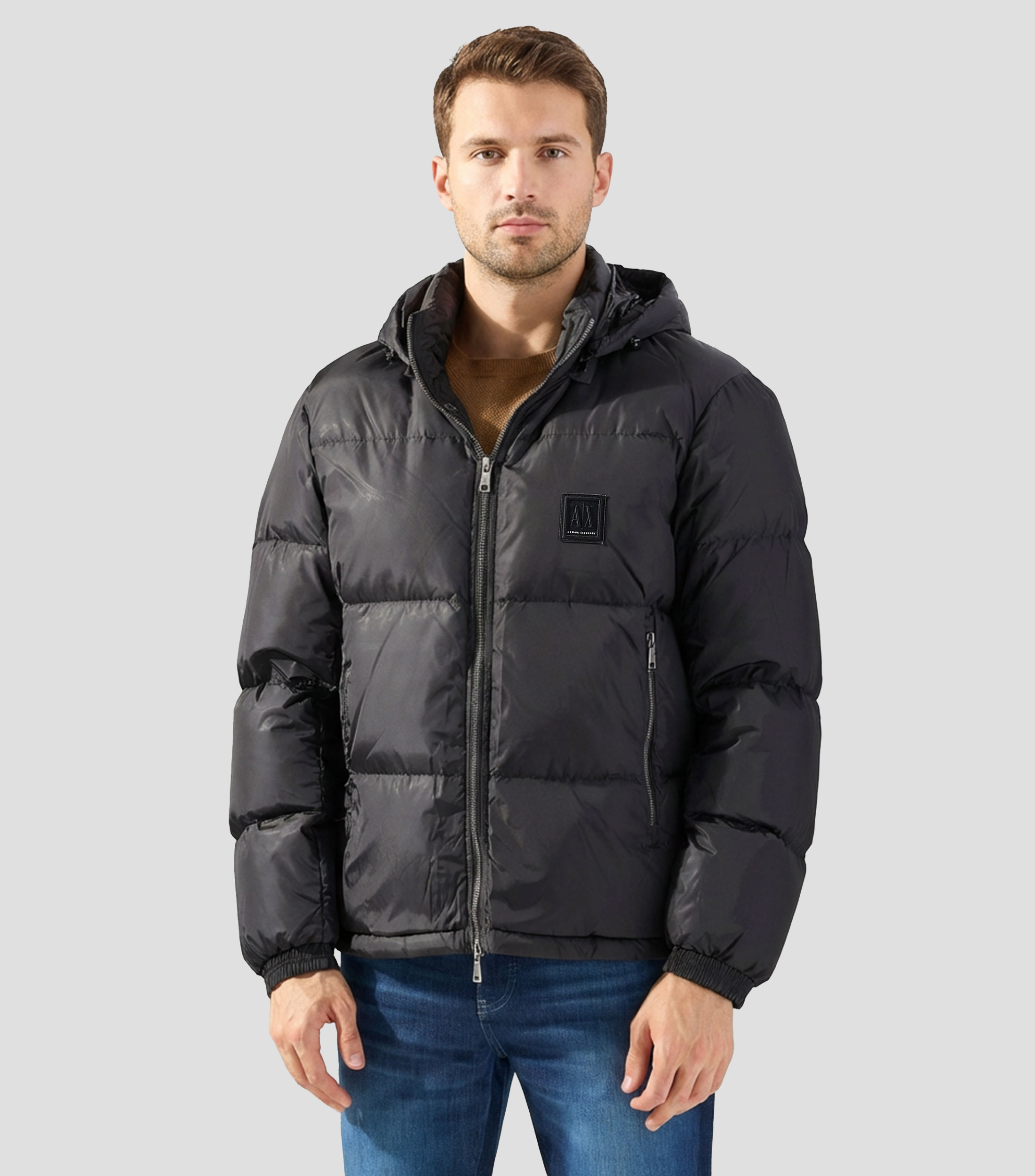 Chamarra puffer con capucha Hombre