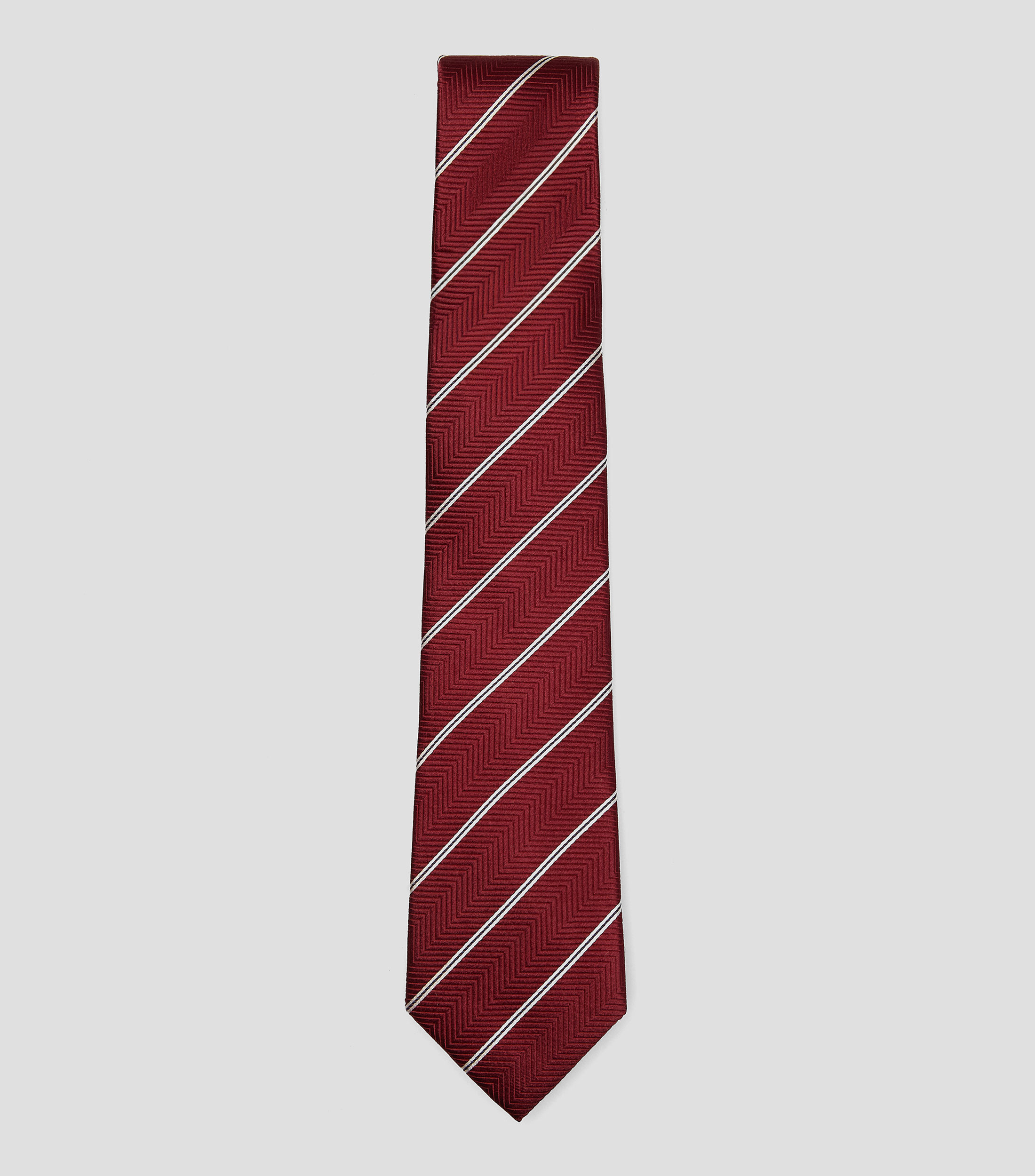 Corbata ancha en seda vino con rayas Torino