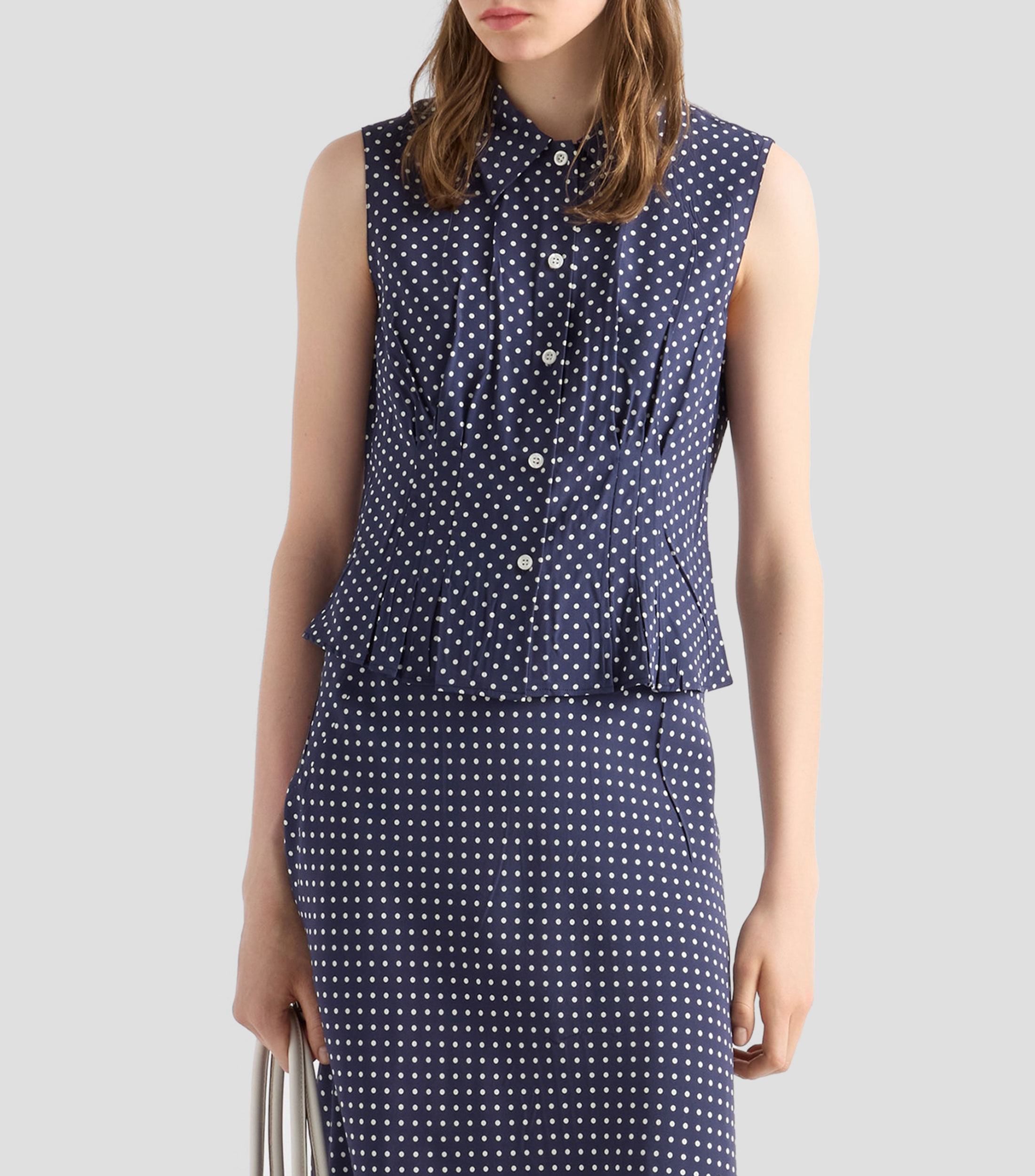 Camisa Polkadots sin mangas Mujer