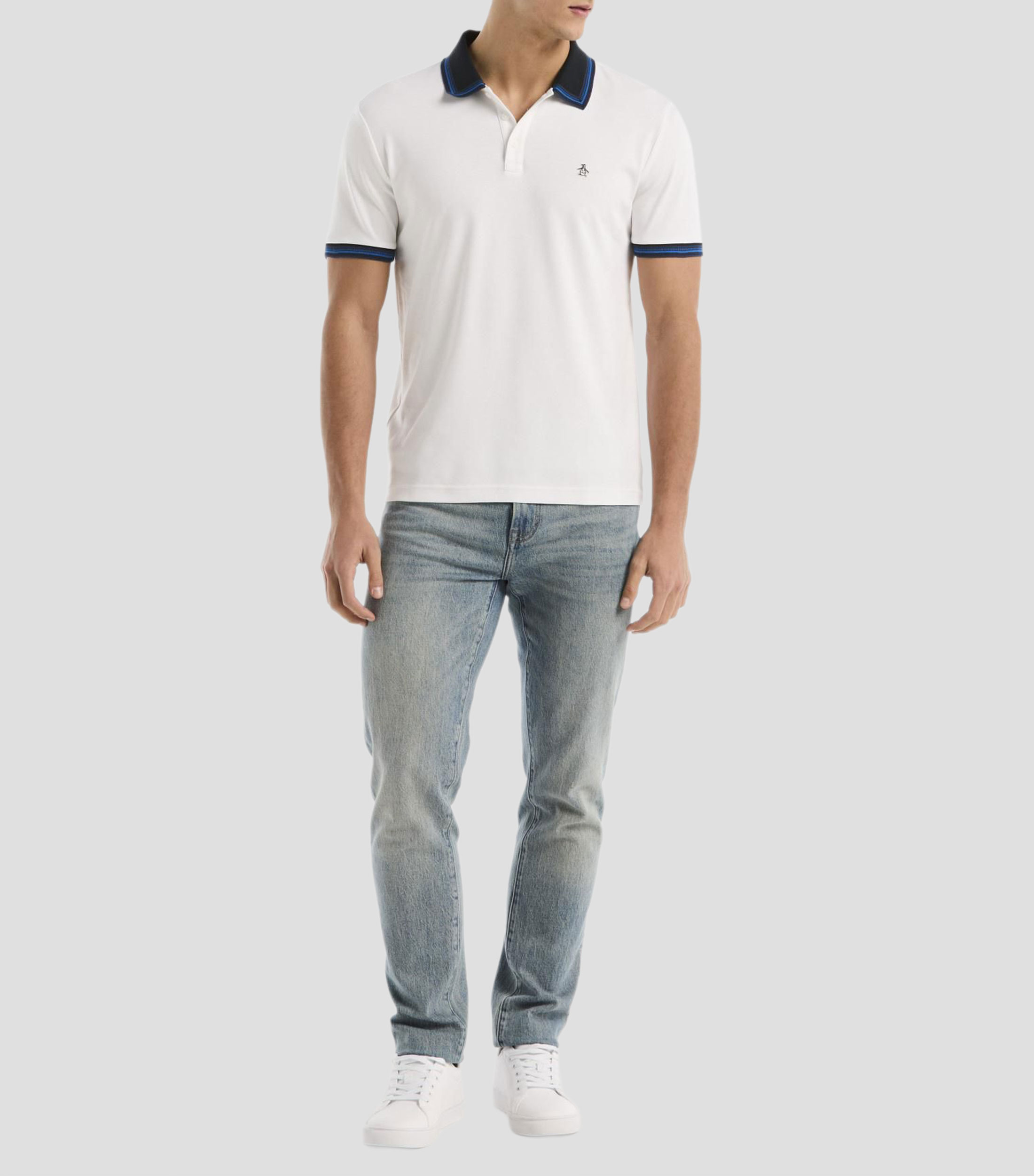 Playera tipo polo manga corta lisa Hombre
