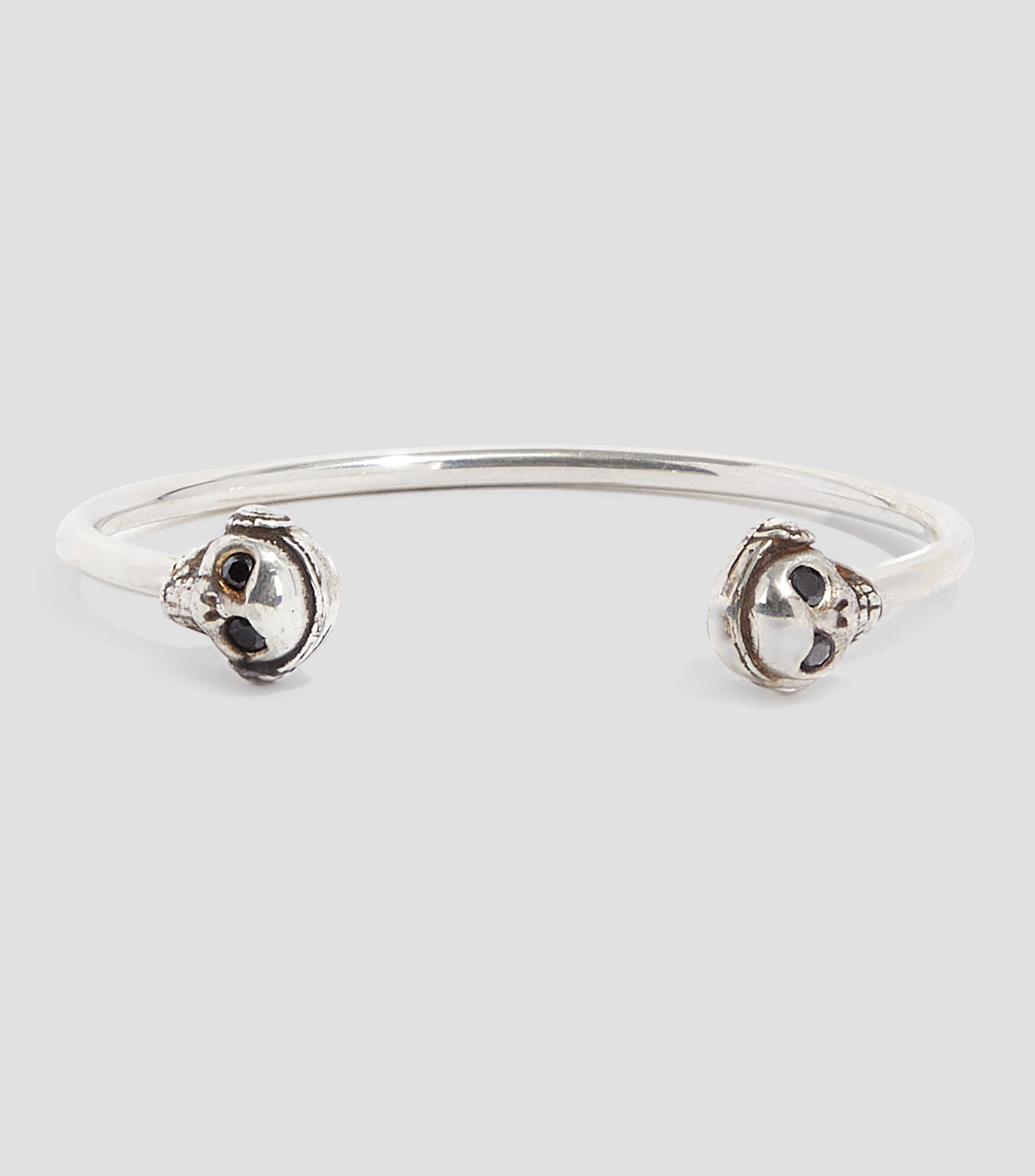 Pulsera abierta Calaveras de plata Hombre