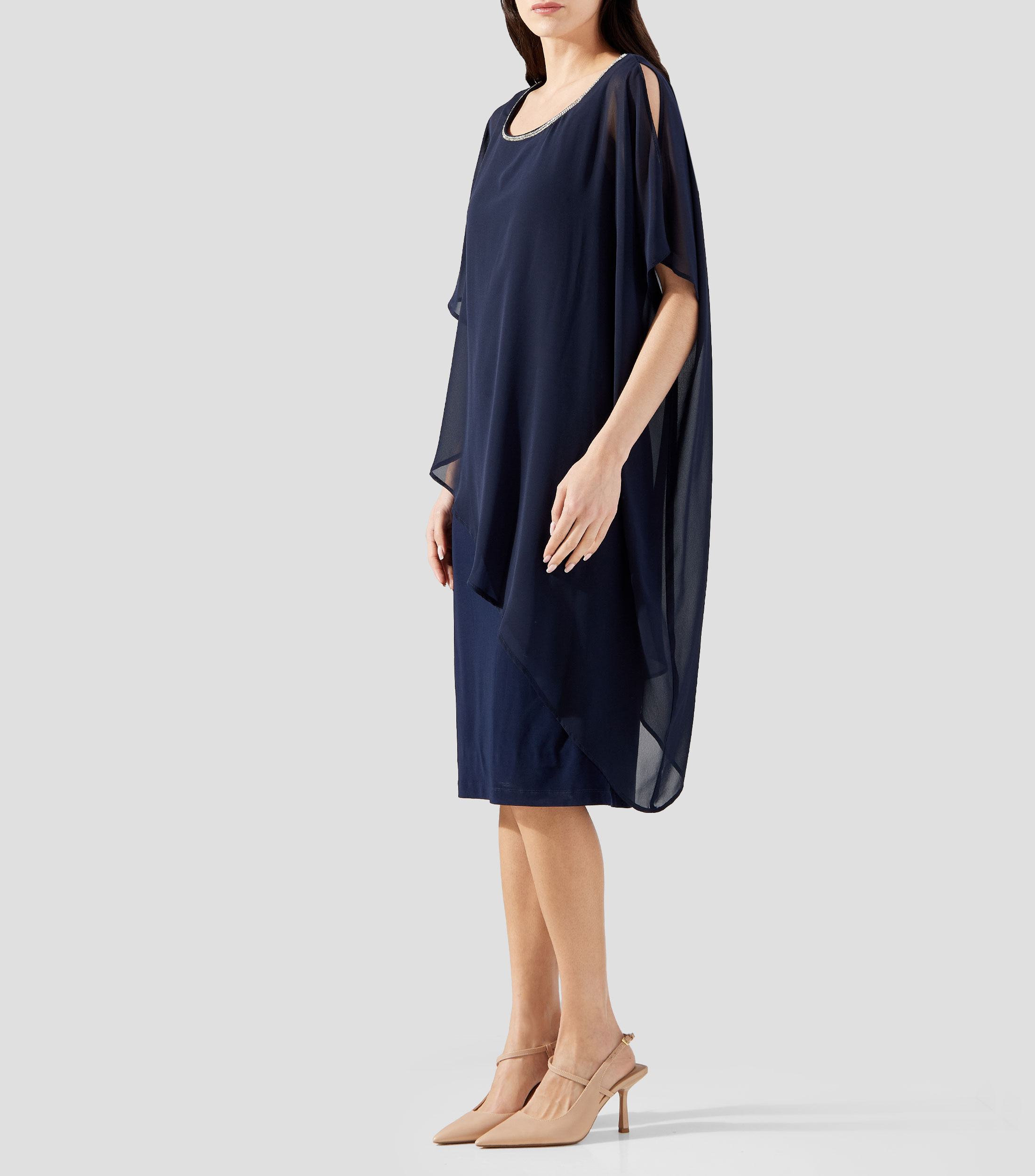 Vestido midi liso Mujer
