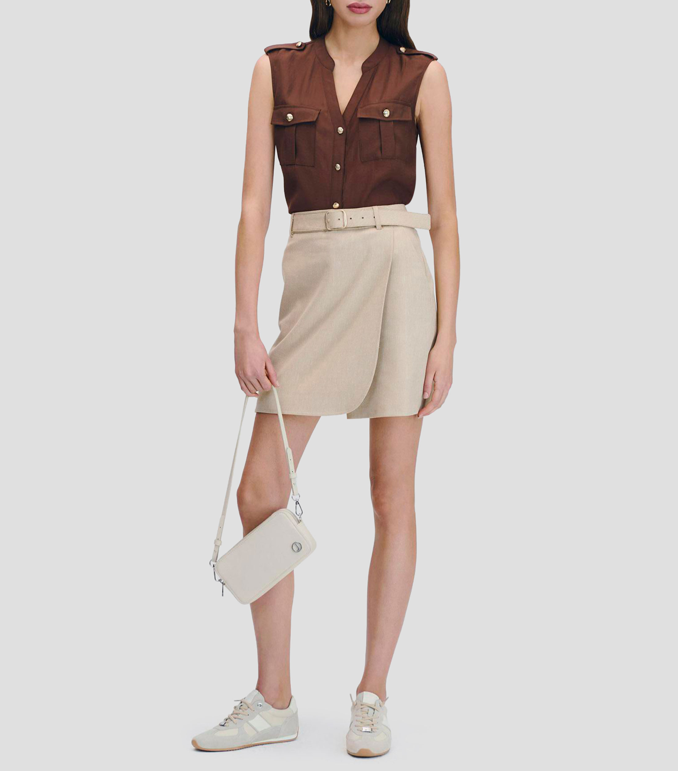 Blusa Teja Bolsillos Y Charreteras Mujer