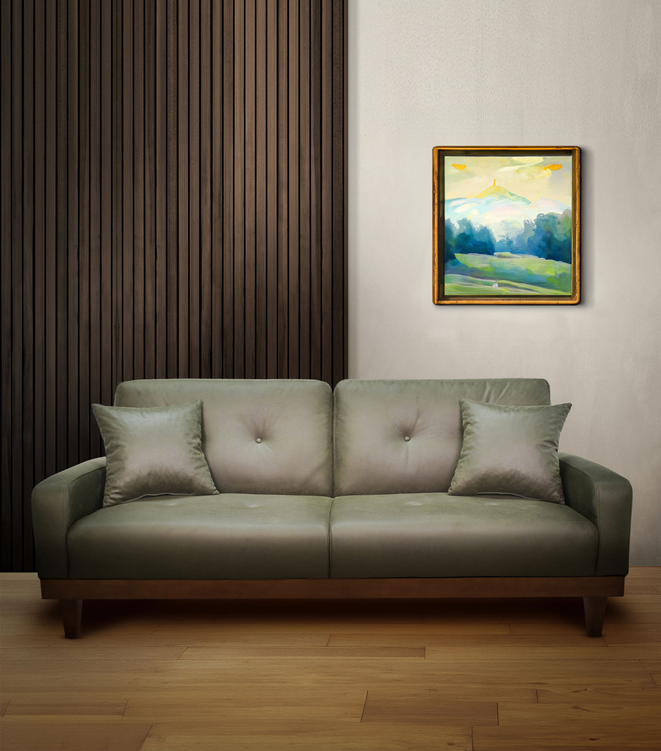 Sofa cama Lucio verde en tela