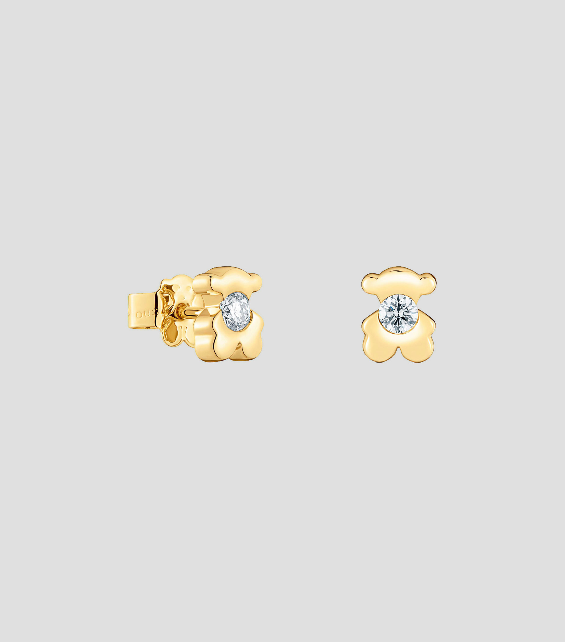 Aretes en oro de 14 Kilates en forma de oso con diamantes Lili Motives Mujer
