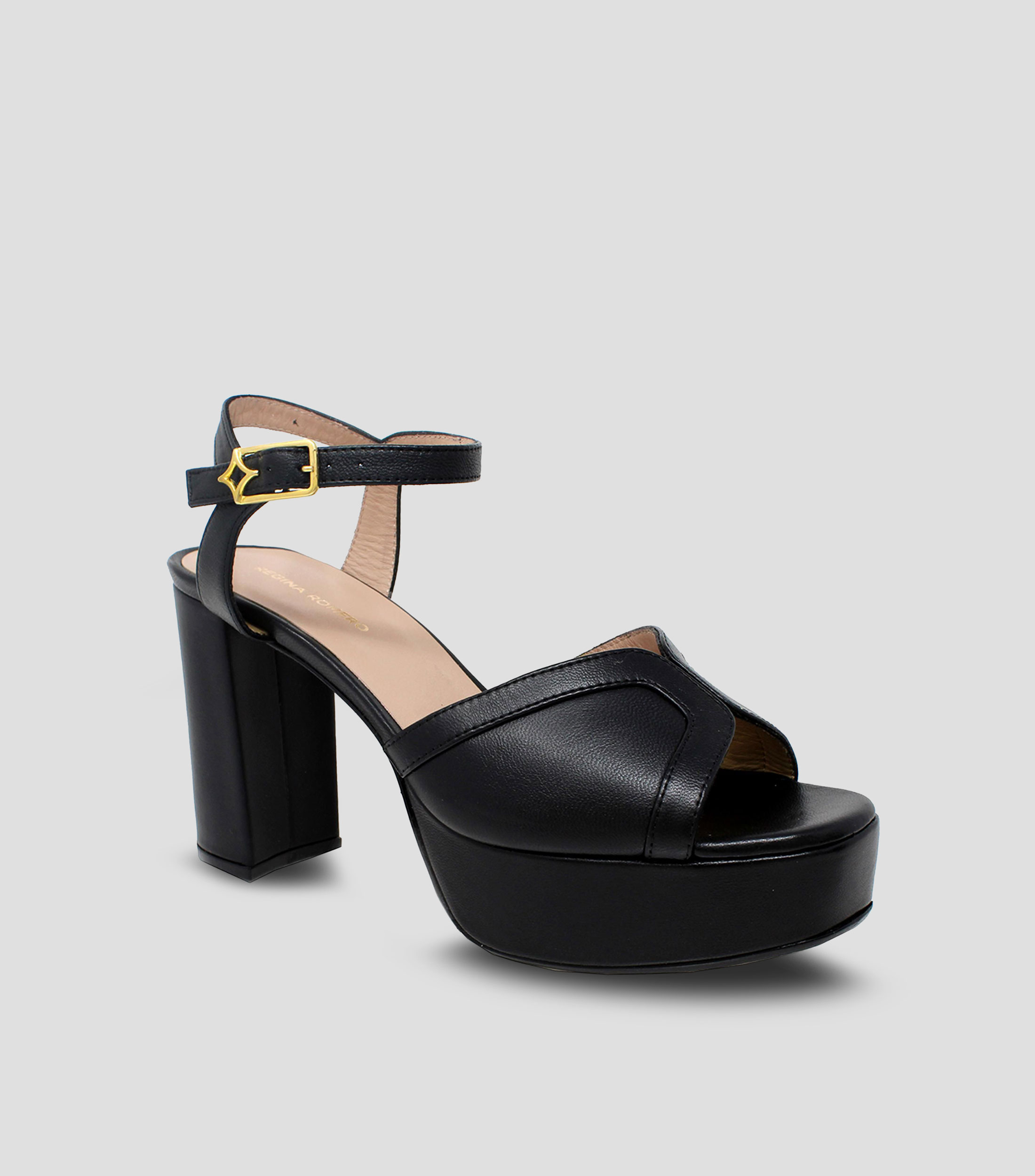 Sandalias con tacón de media luna Mujer