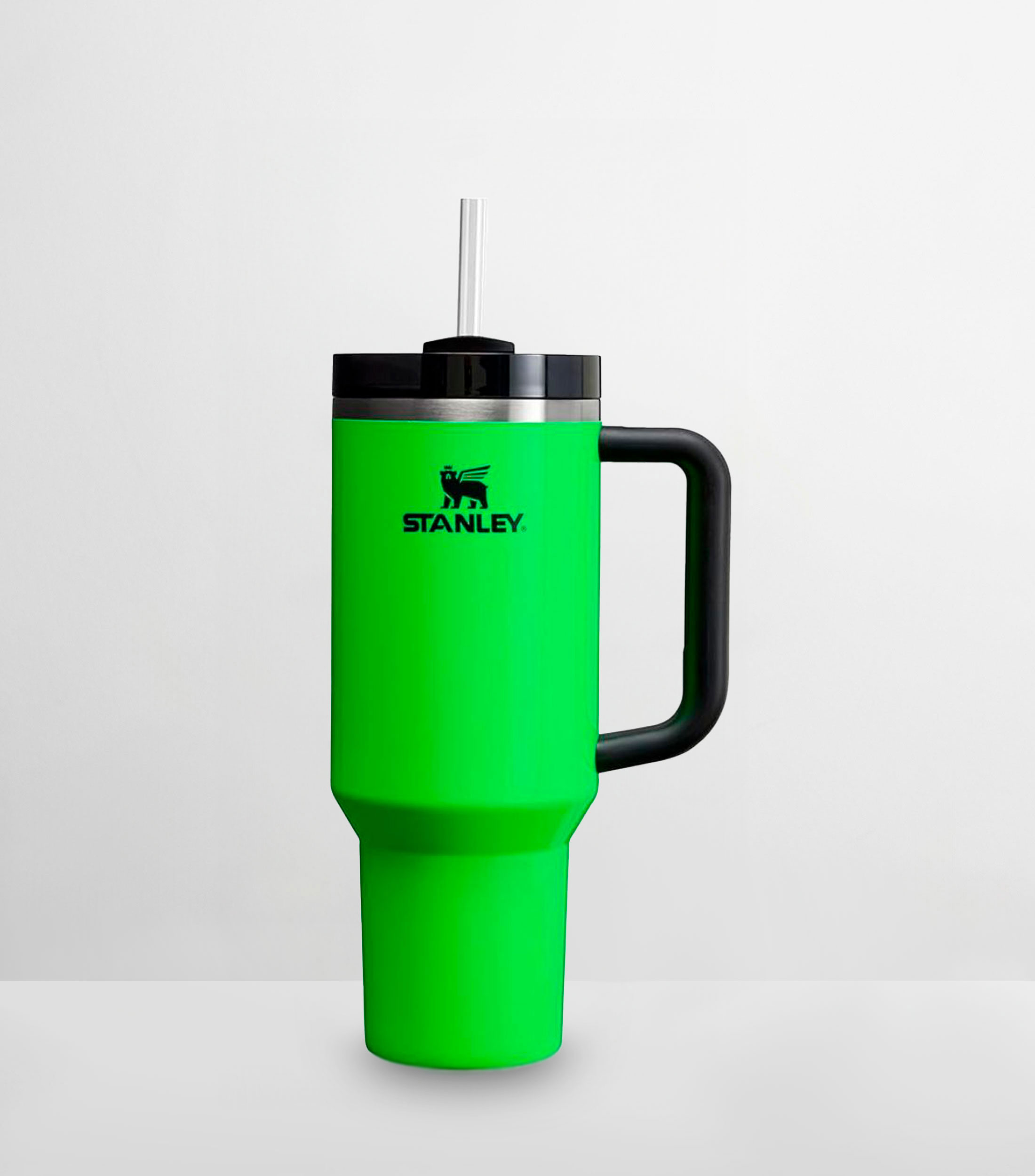 Termo Stanley Quencher Verde Neón en Acero inoxidable con Popote, 1.18 L