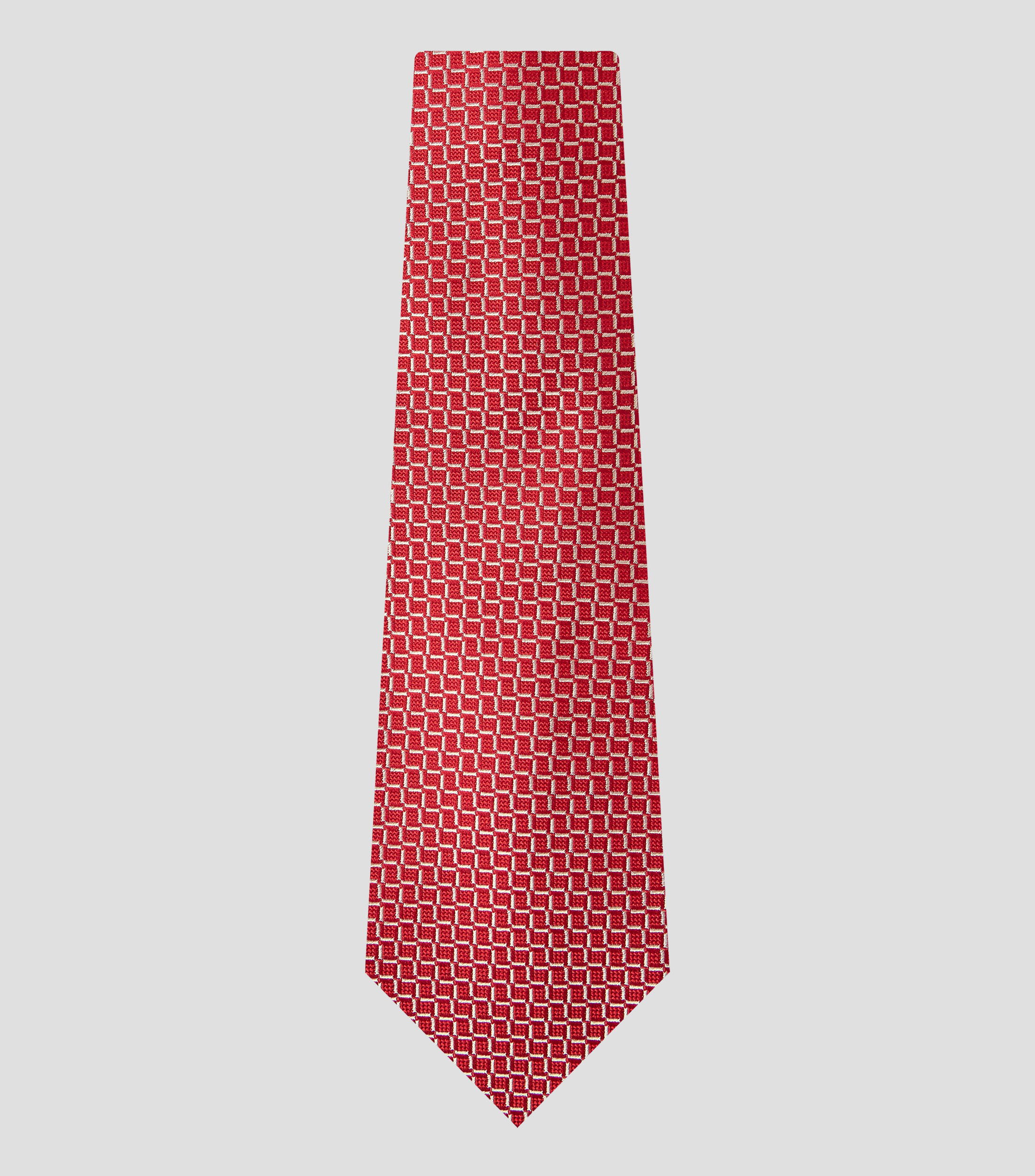 Corbata ancha en seda rojo estampada