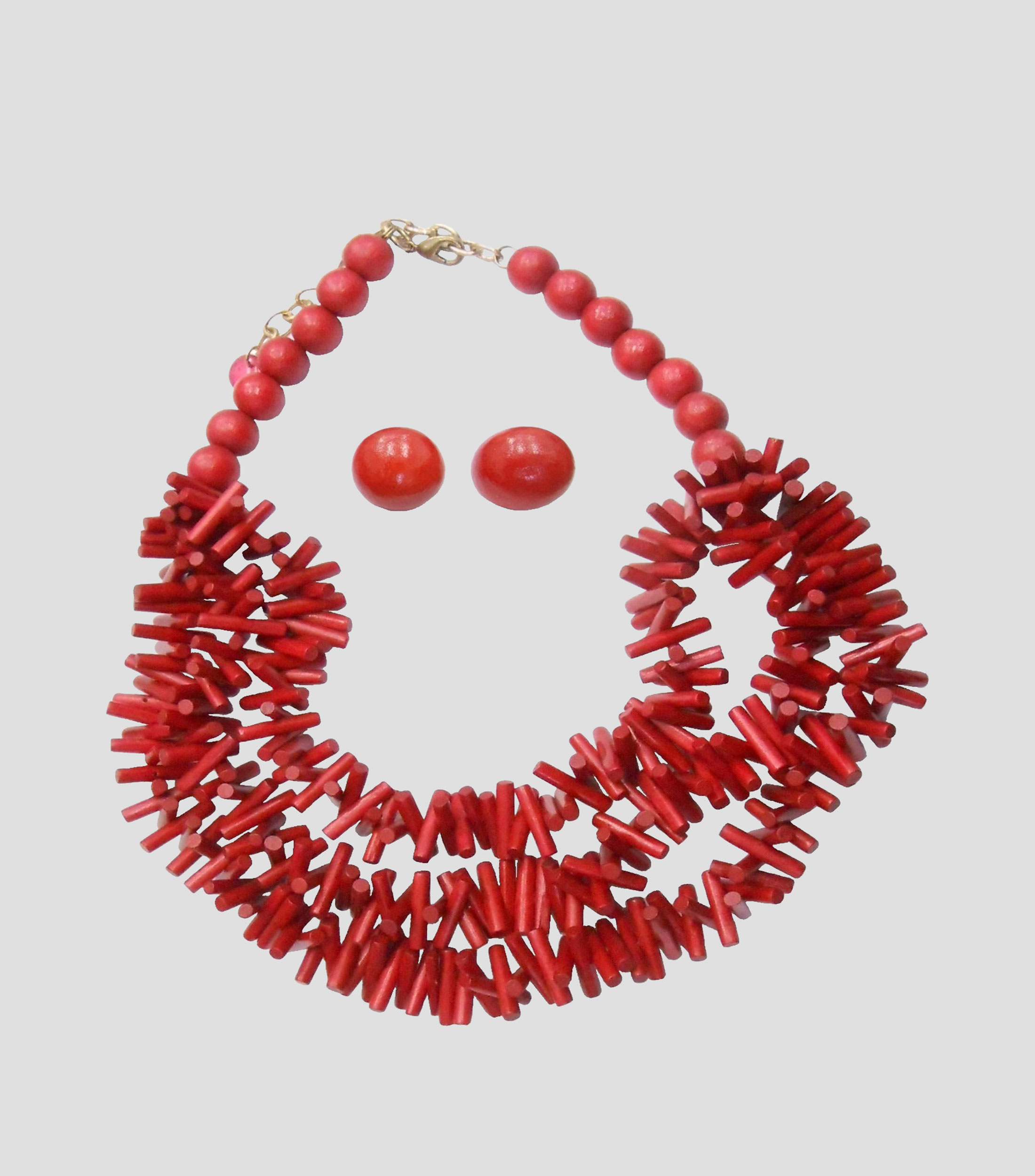 Set collar y aretes barras Mujer