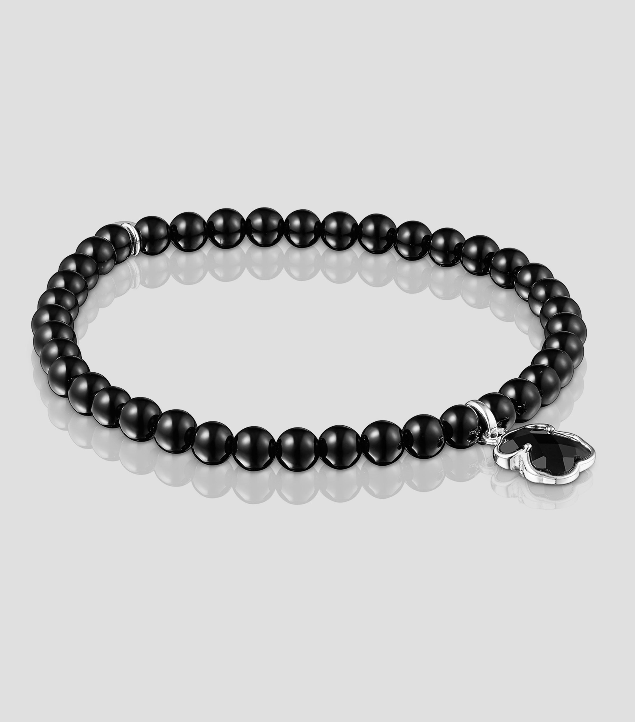 Pulsera elástica Negra con ónix Icon Color Mujer