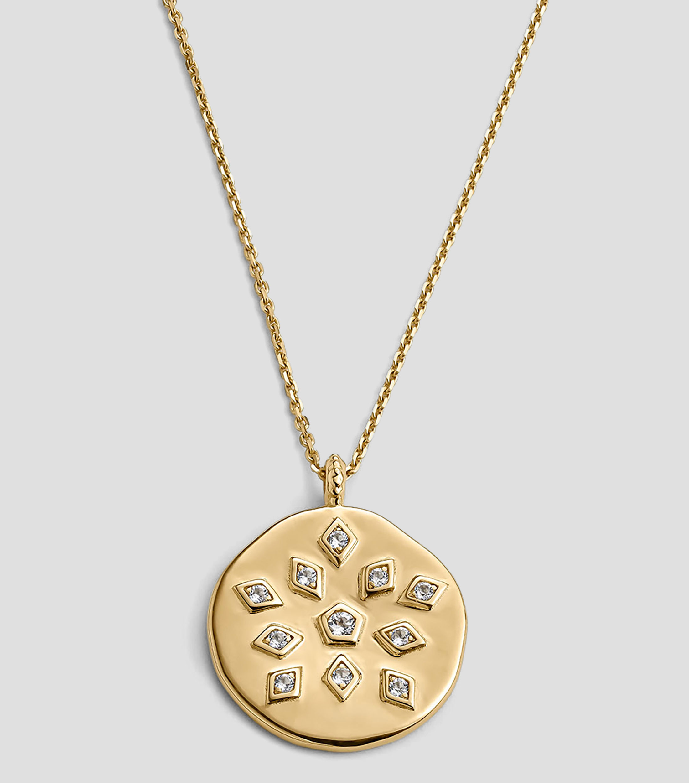 Collar con medalla en plata .925 Sabina con topacios blancos Mujer