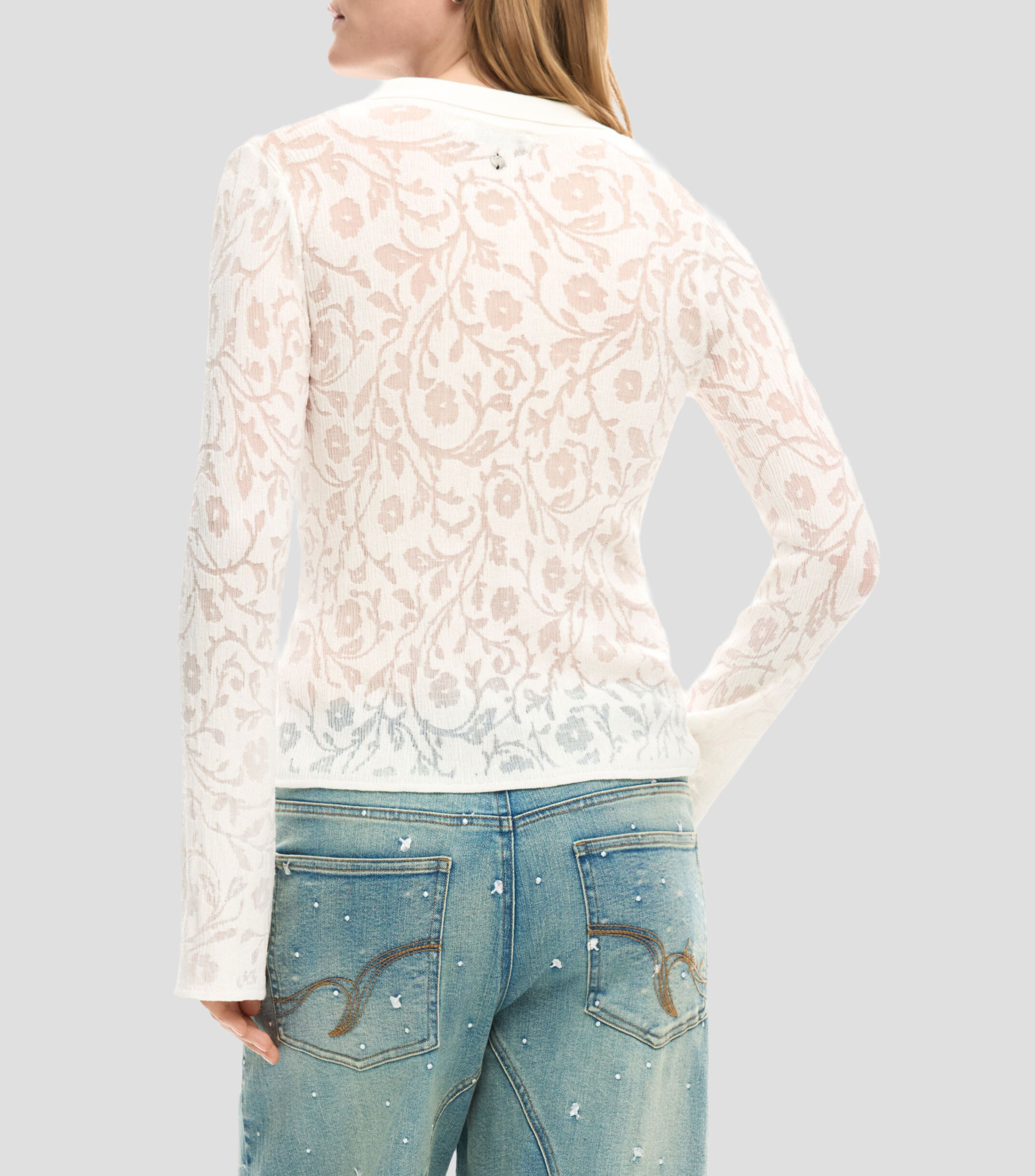 Blusa lisa manga larga Mujer