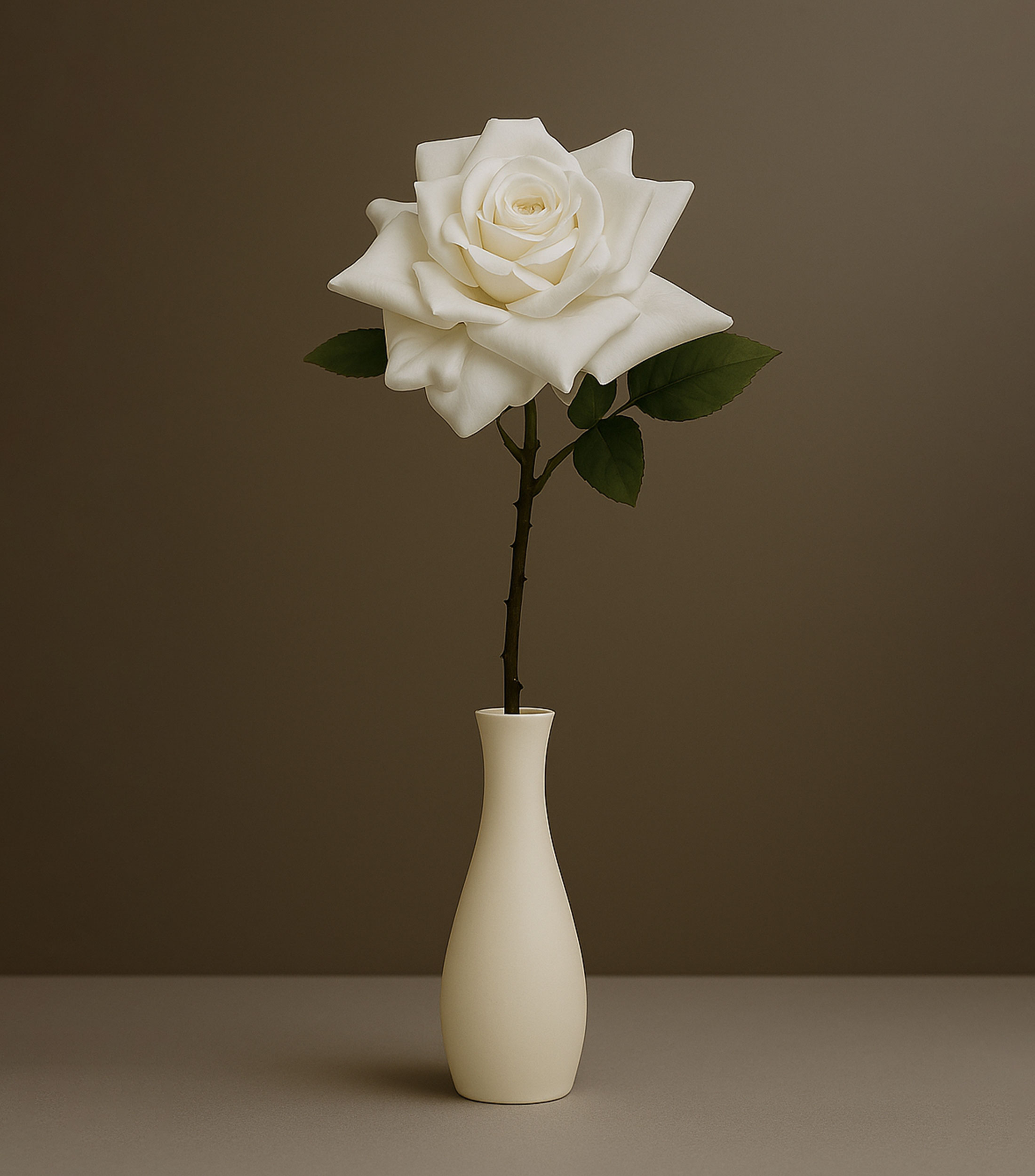 Flor Rosa Ivory Decorativa, Artificial