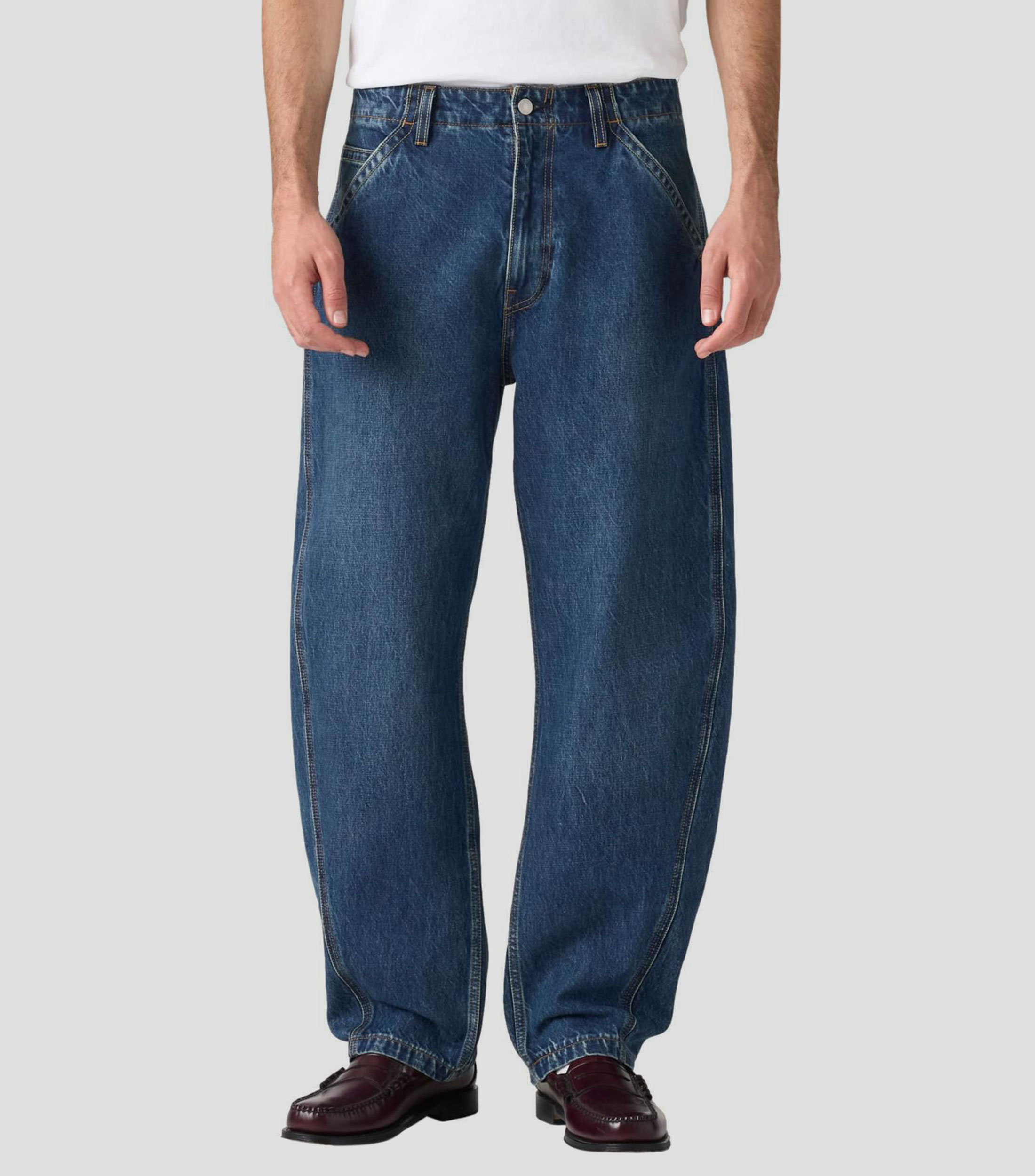 Jeans Baggy Barrel Amplio Hombre