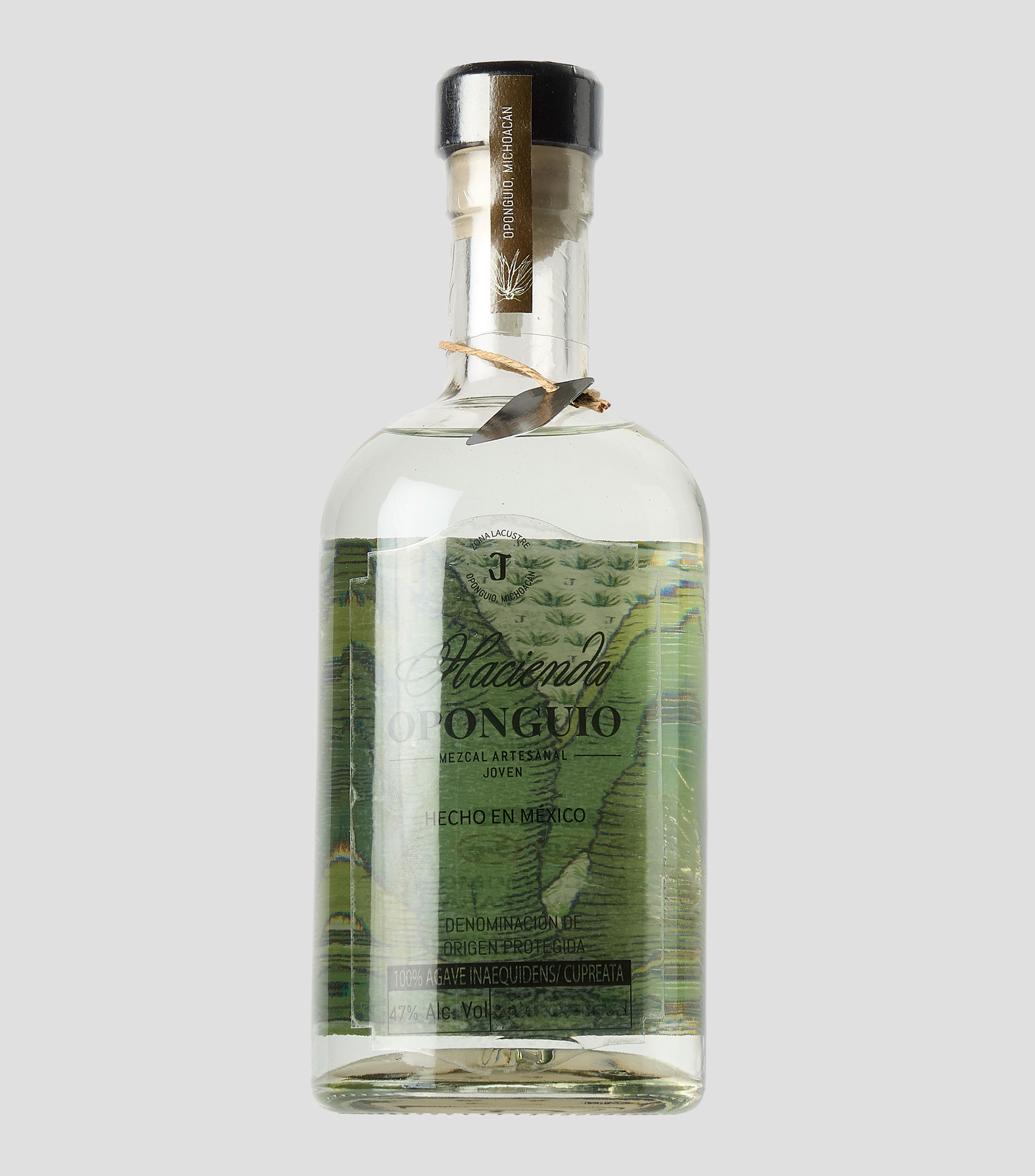 Mezcal artesanal joven Hacienda Oponguio inaequidens/Cupreata, 750 ml