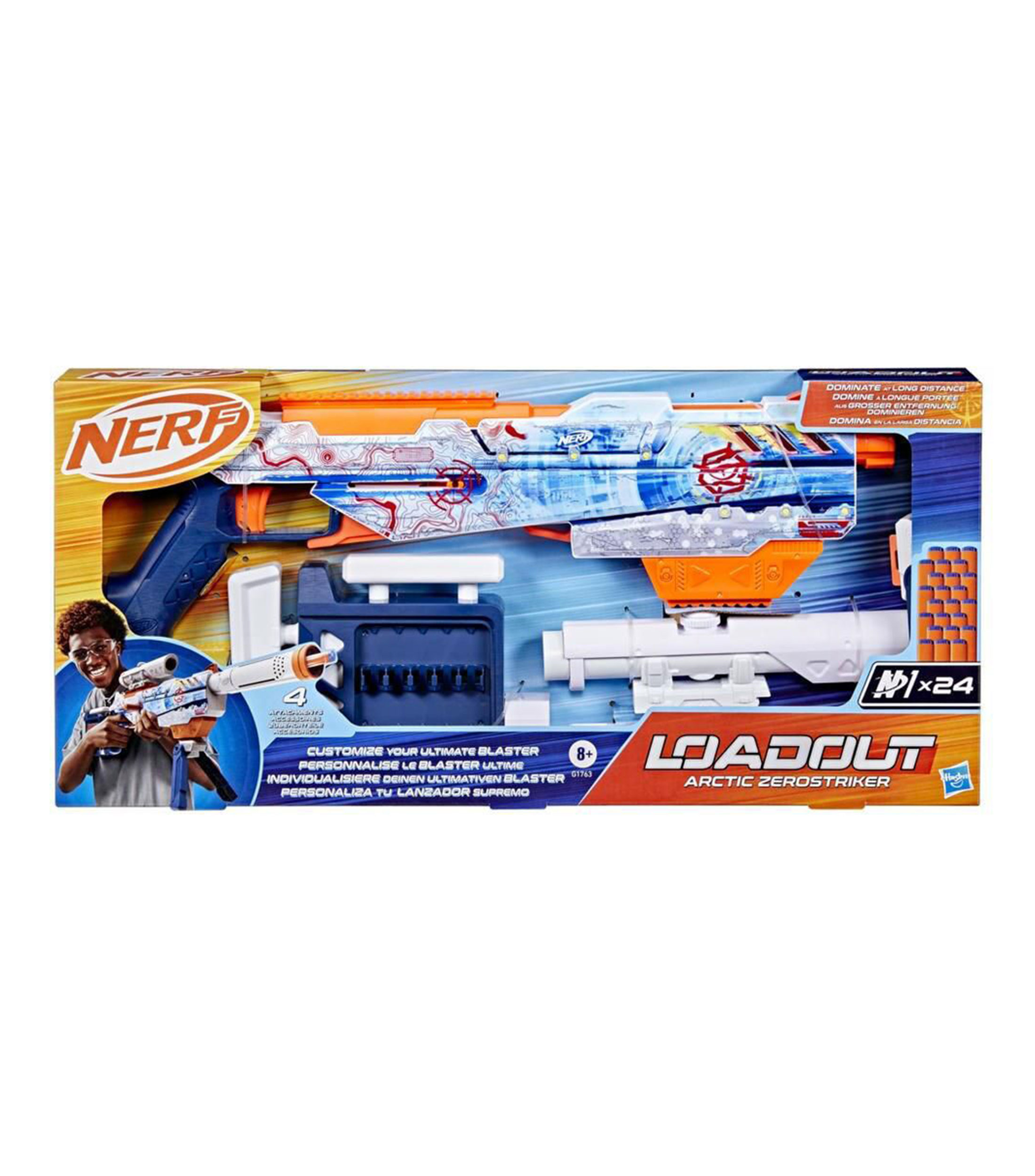 Nerf Loadout Lanzador Arctic Zerostriker y dardos