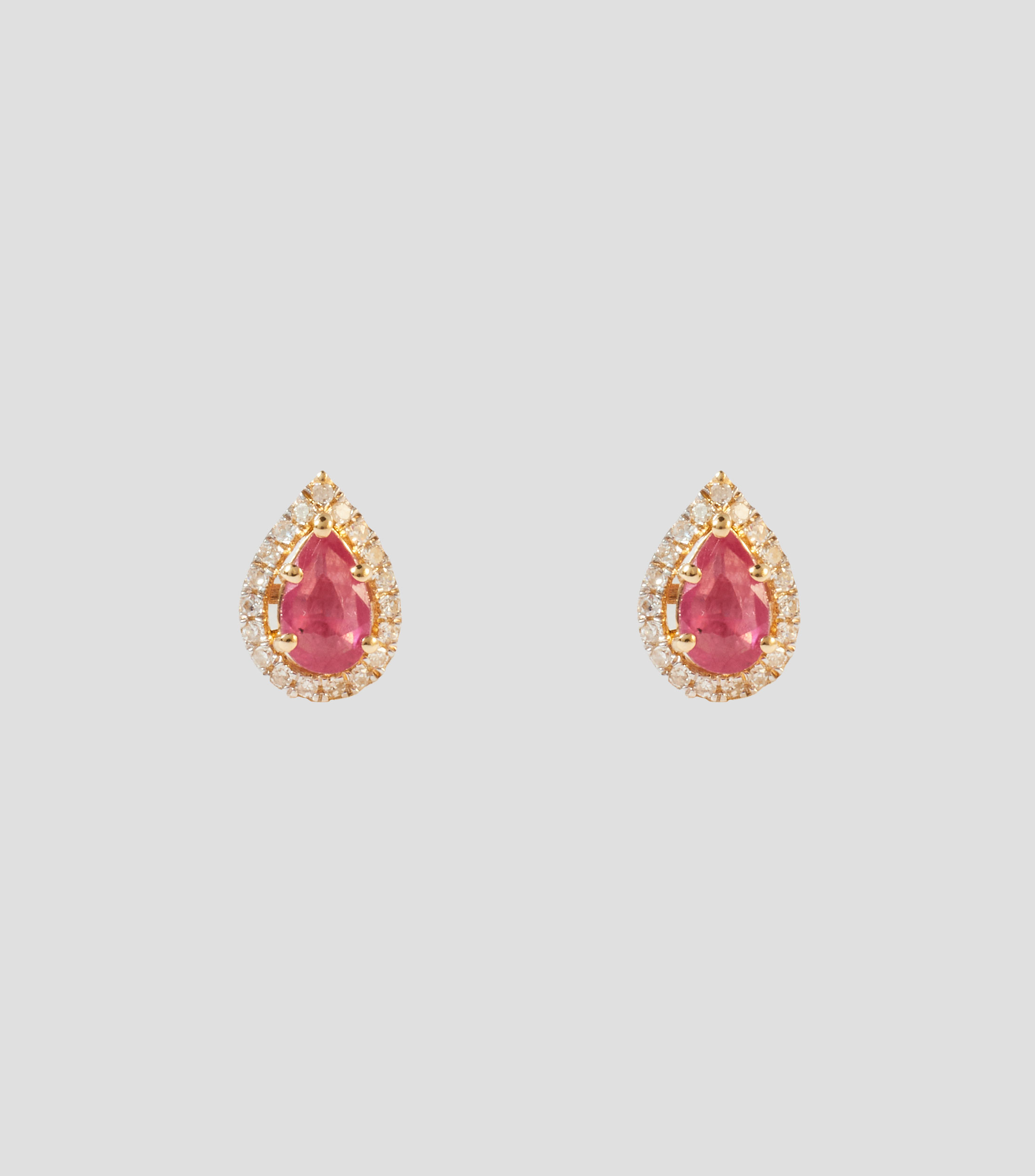 Aretes en Oro de 14 kilates con rubí Mujer