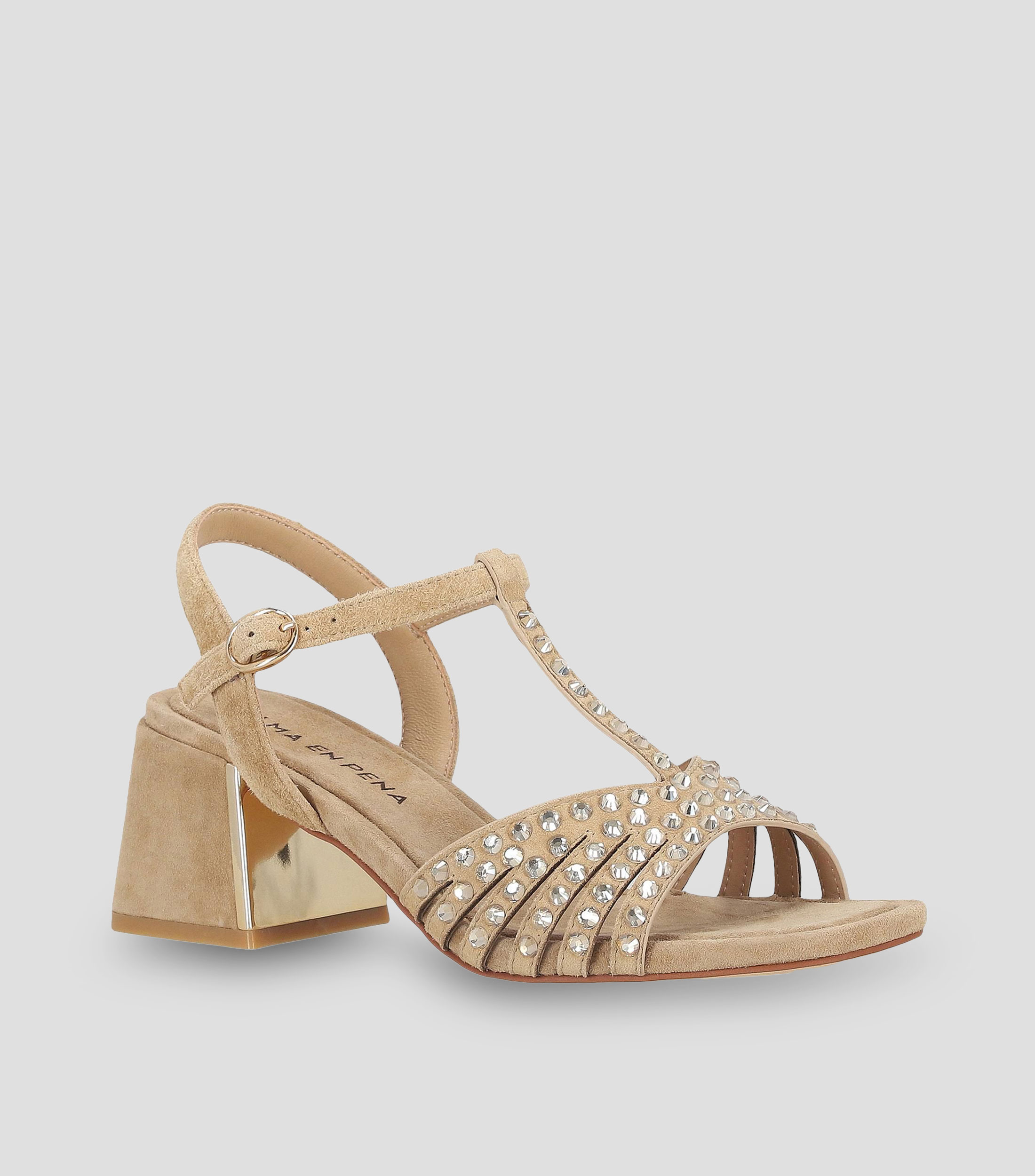 Sandalias con Tacón Cuadrado de 7 cm Mujer