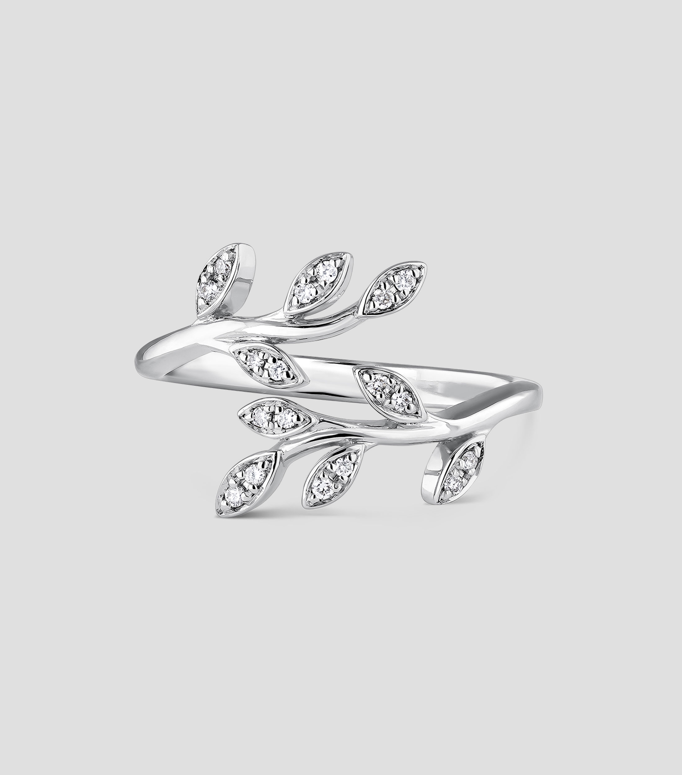 Anillo en oro blanco de 18 Kts con diamantes Mujer