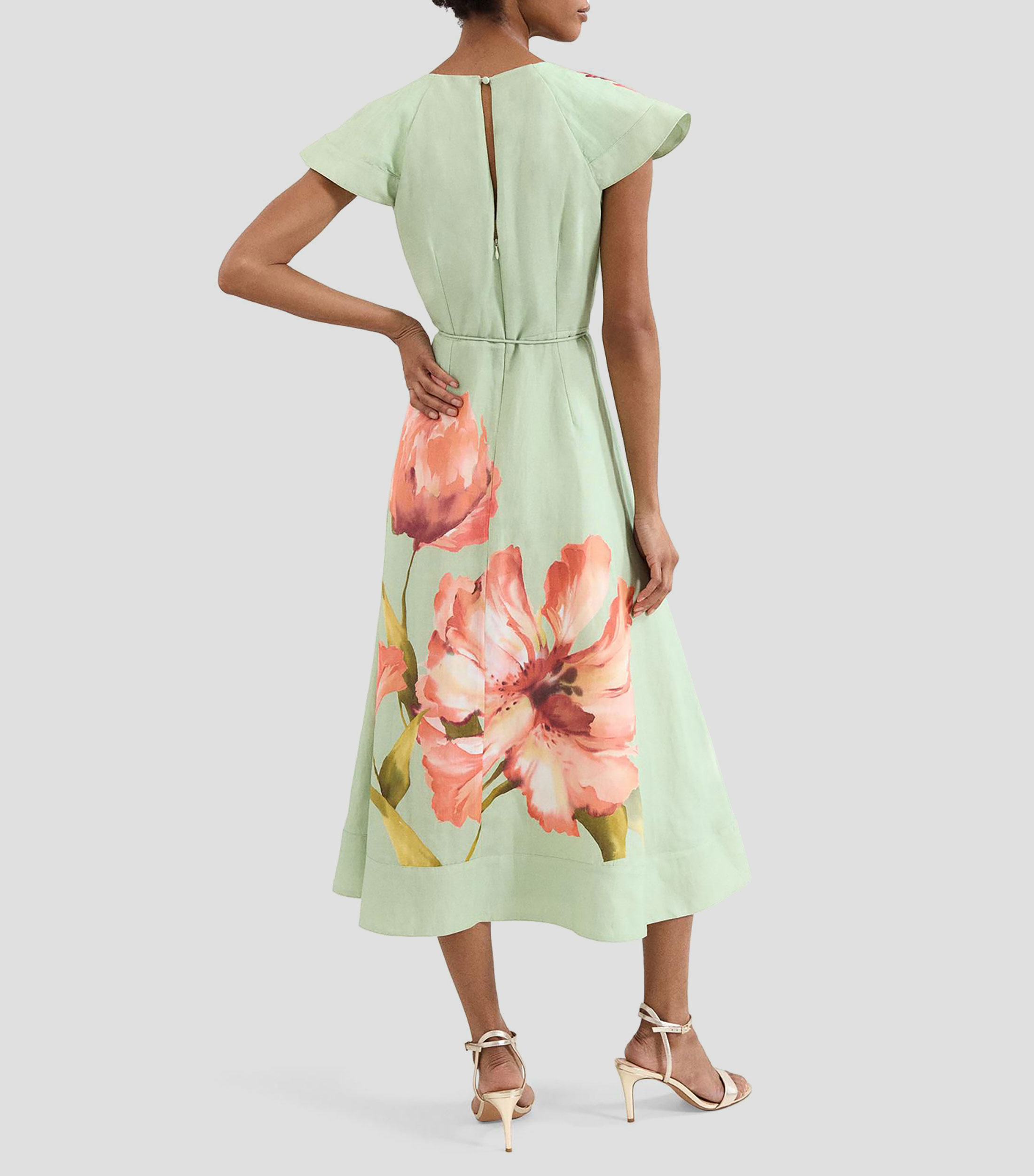 Vestido midi estampado Mujer