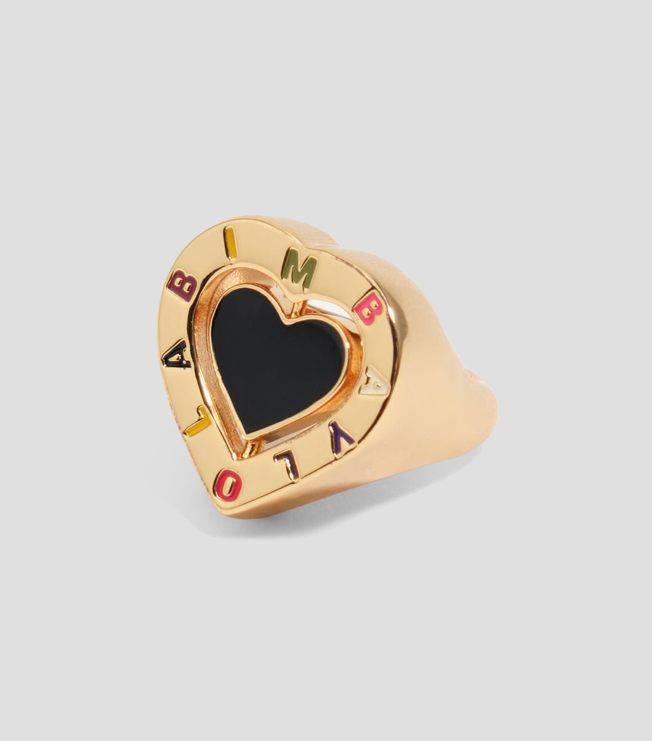 Anillo logo corazón giratorio dorado Mujer