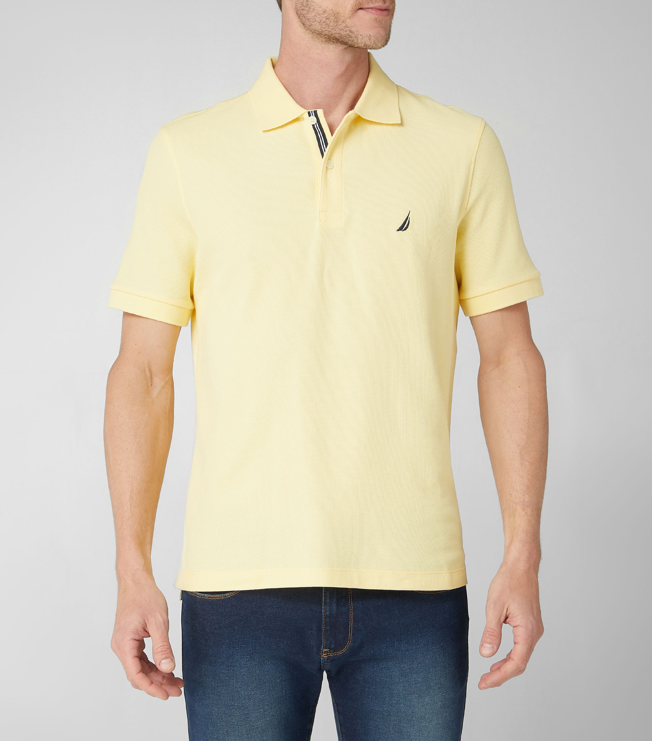 Playera Tipo Polo Amarillo Manga Corta Hombre