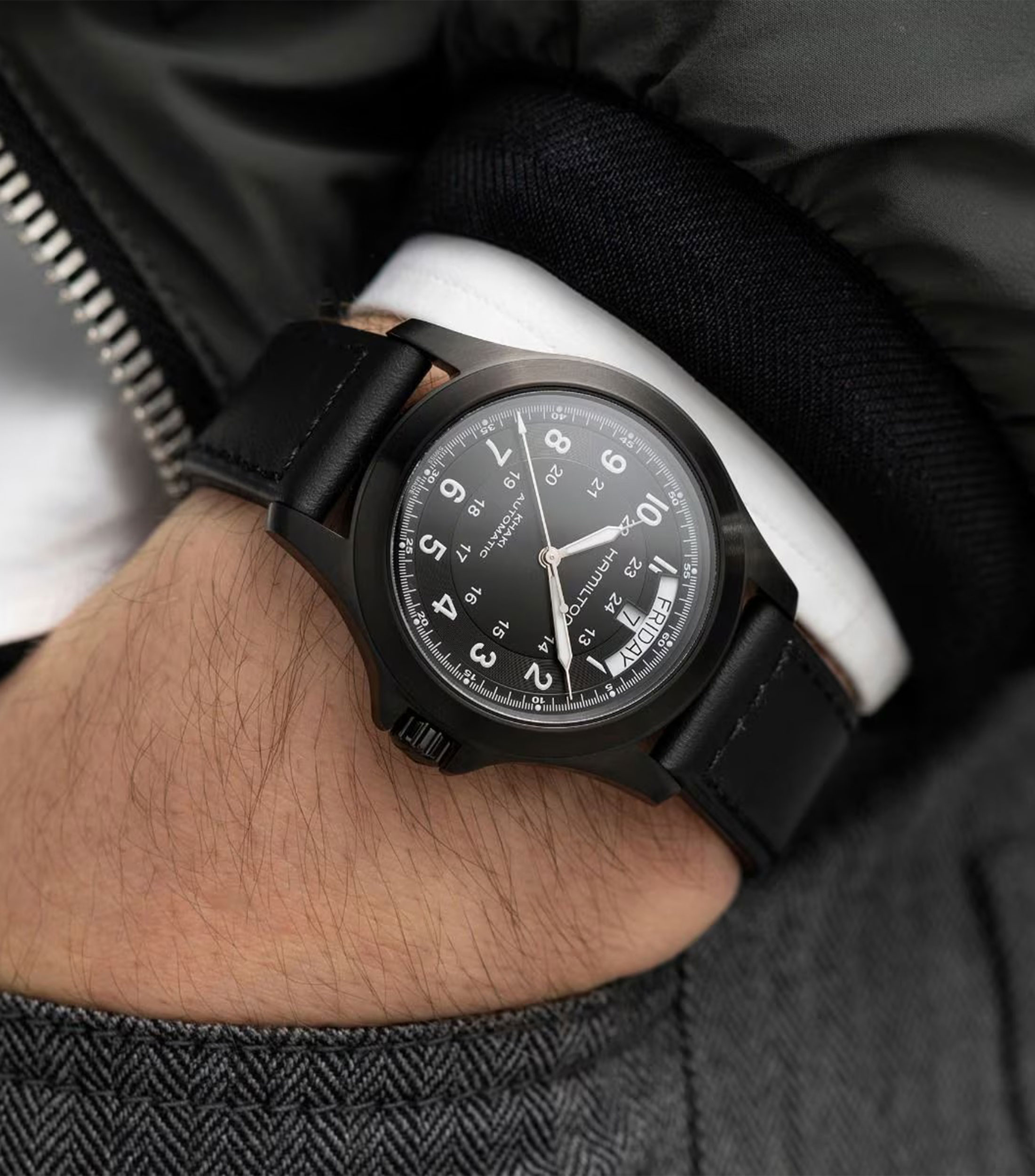 Reloj Unisex Khaki Field King Auto casual Negro