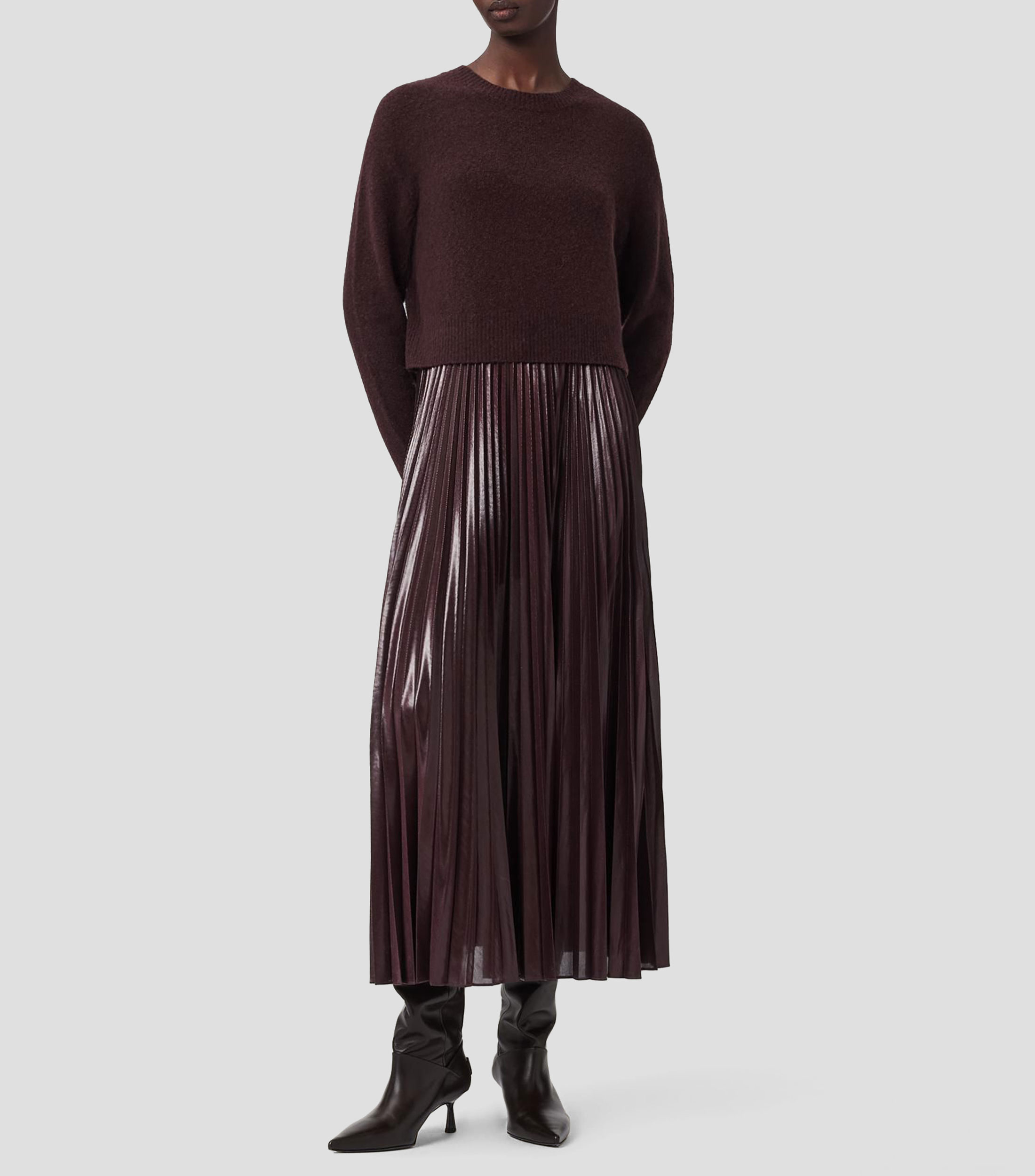 Vestido largo liso Mujer