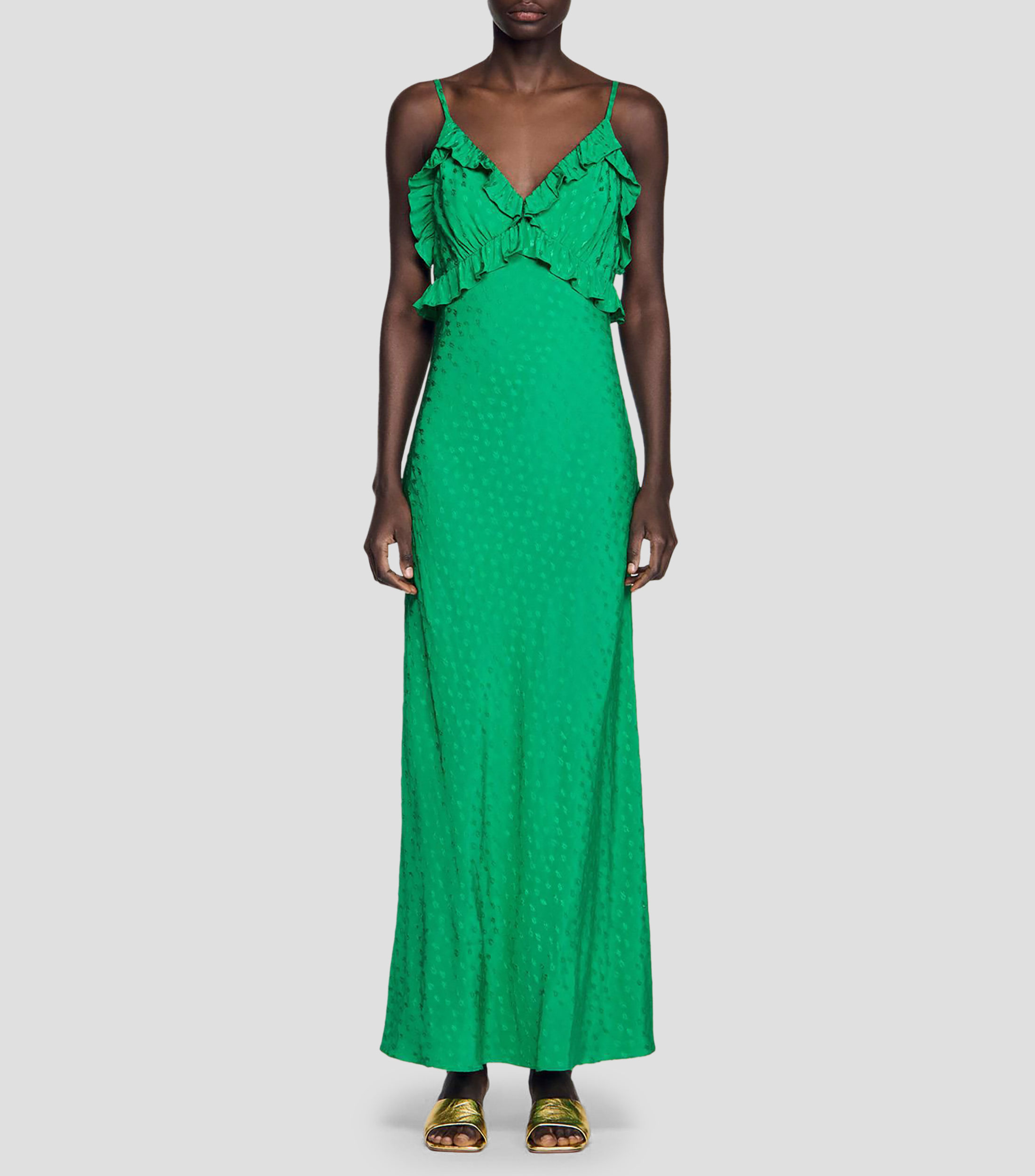 Vestido largo estampado Mujer