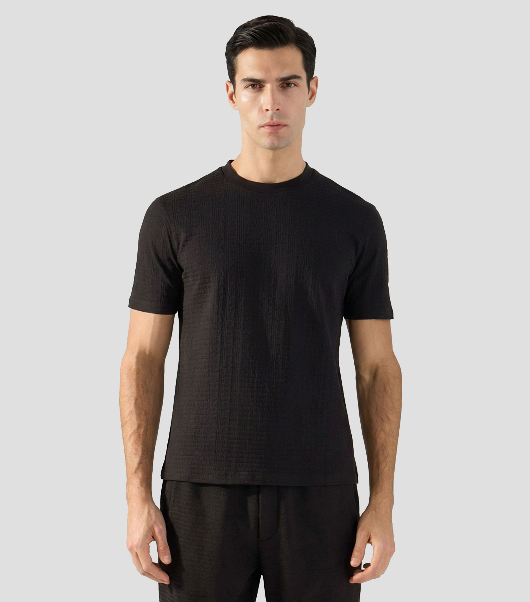 Playera de cuello redondo con manga corta estampada Hombre
