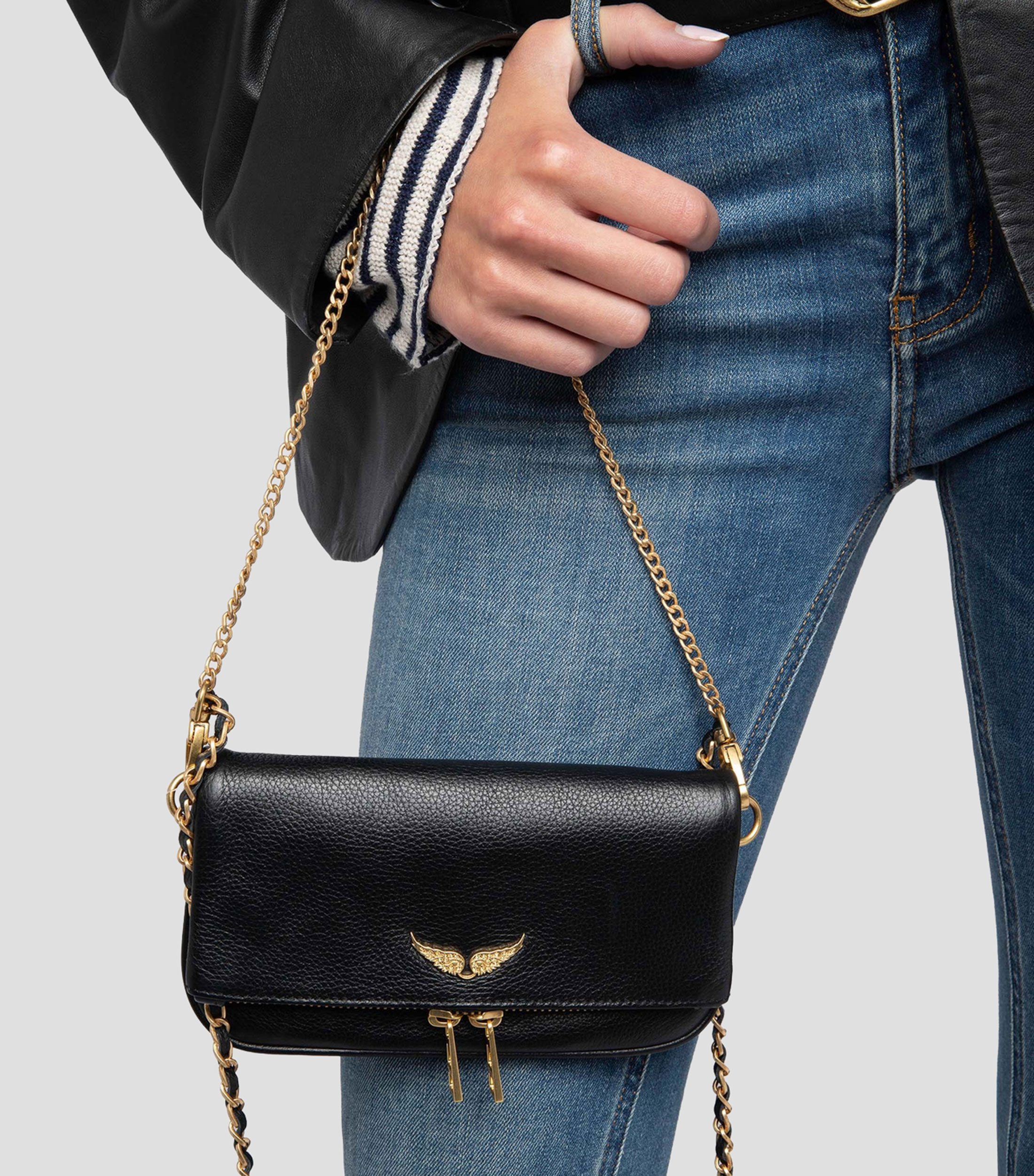 Bolsa clutch en piel Rock Nano lisa Mujer