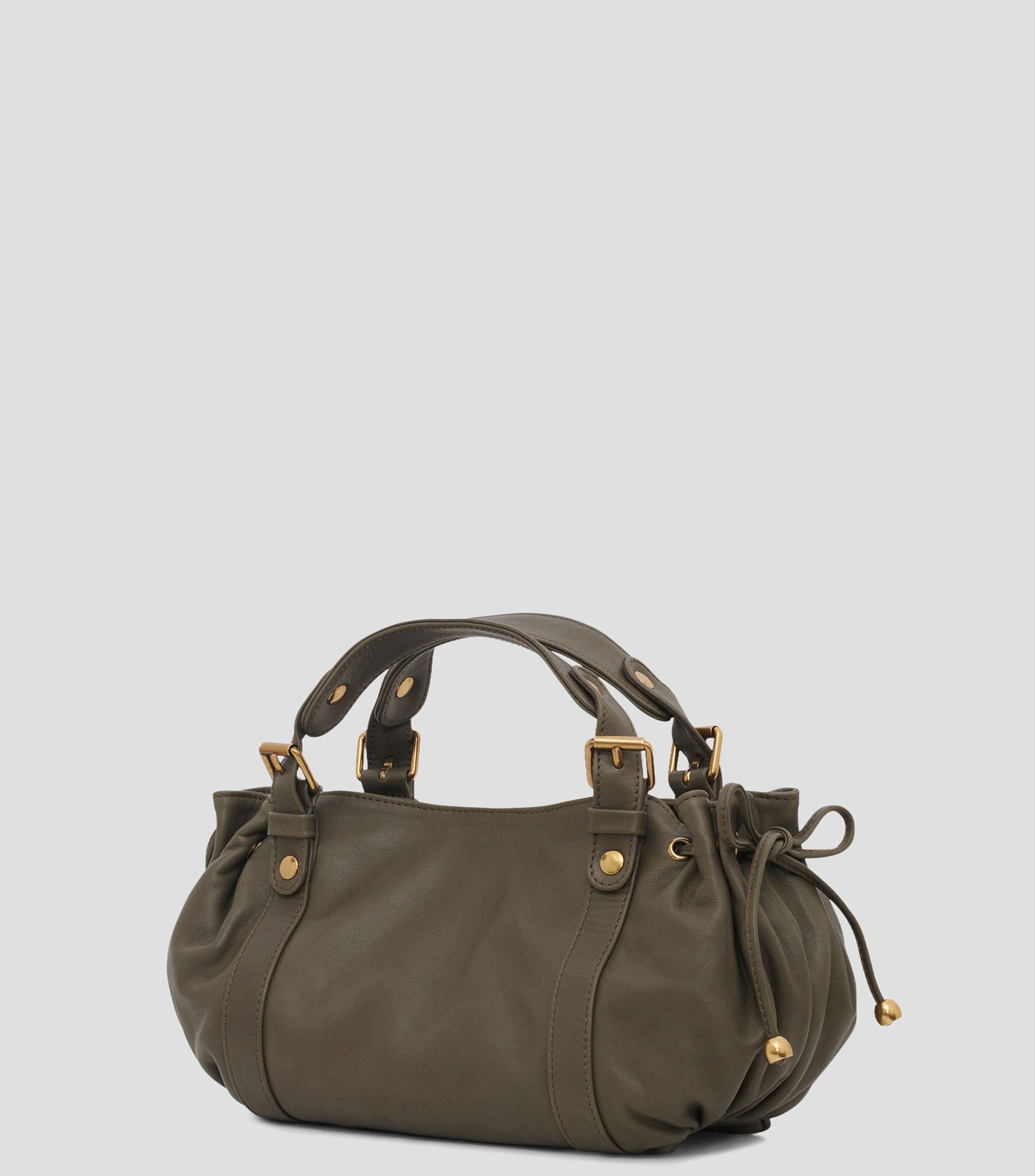 Bolsa hobo verde olivo en piel 12H Mujer