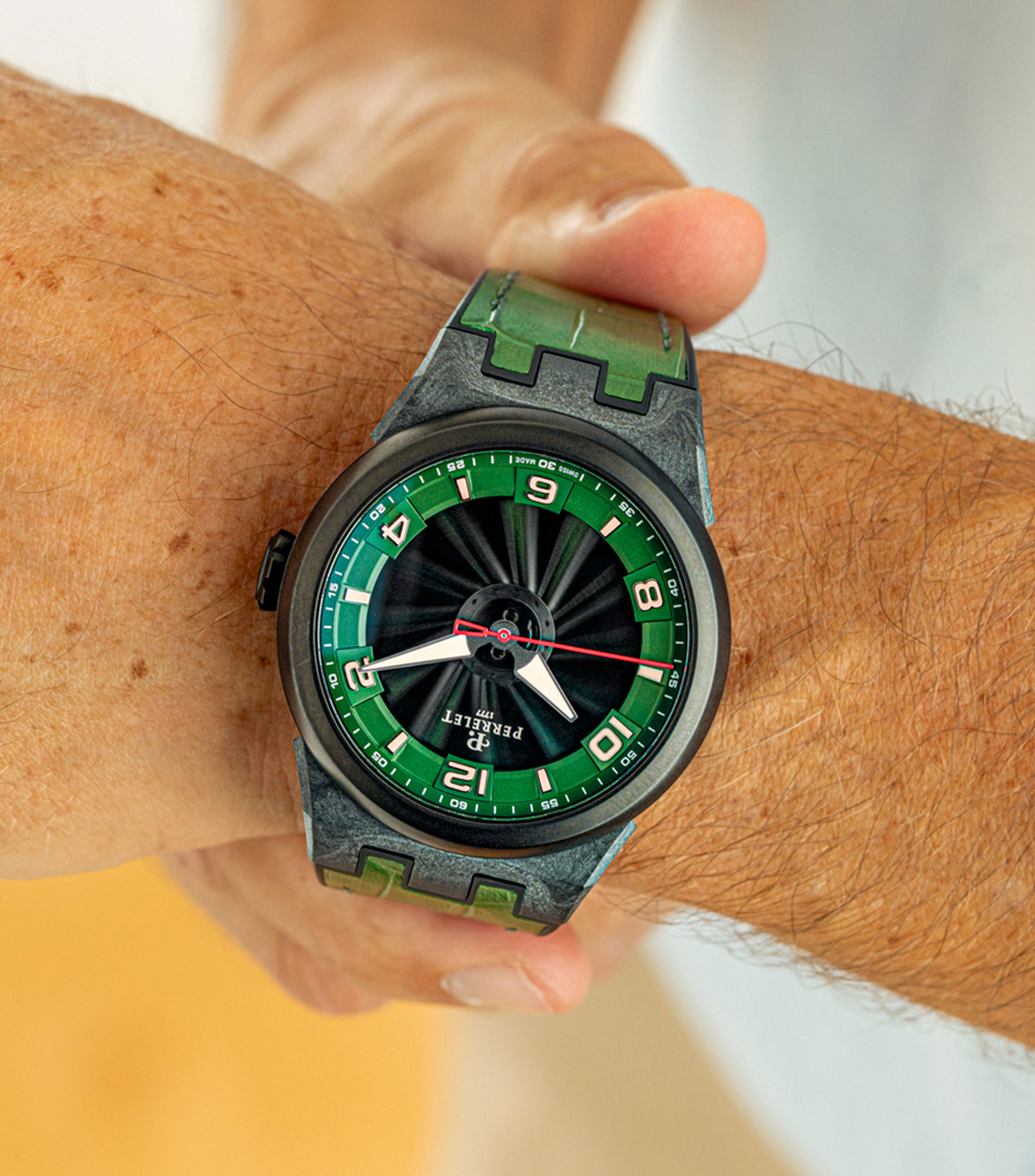 Reloj para hombre Turbine Carbon Casual, Negro, Verde