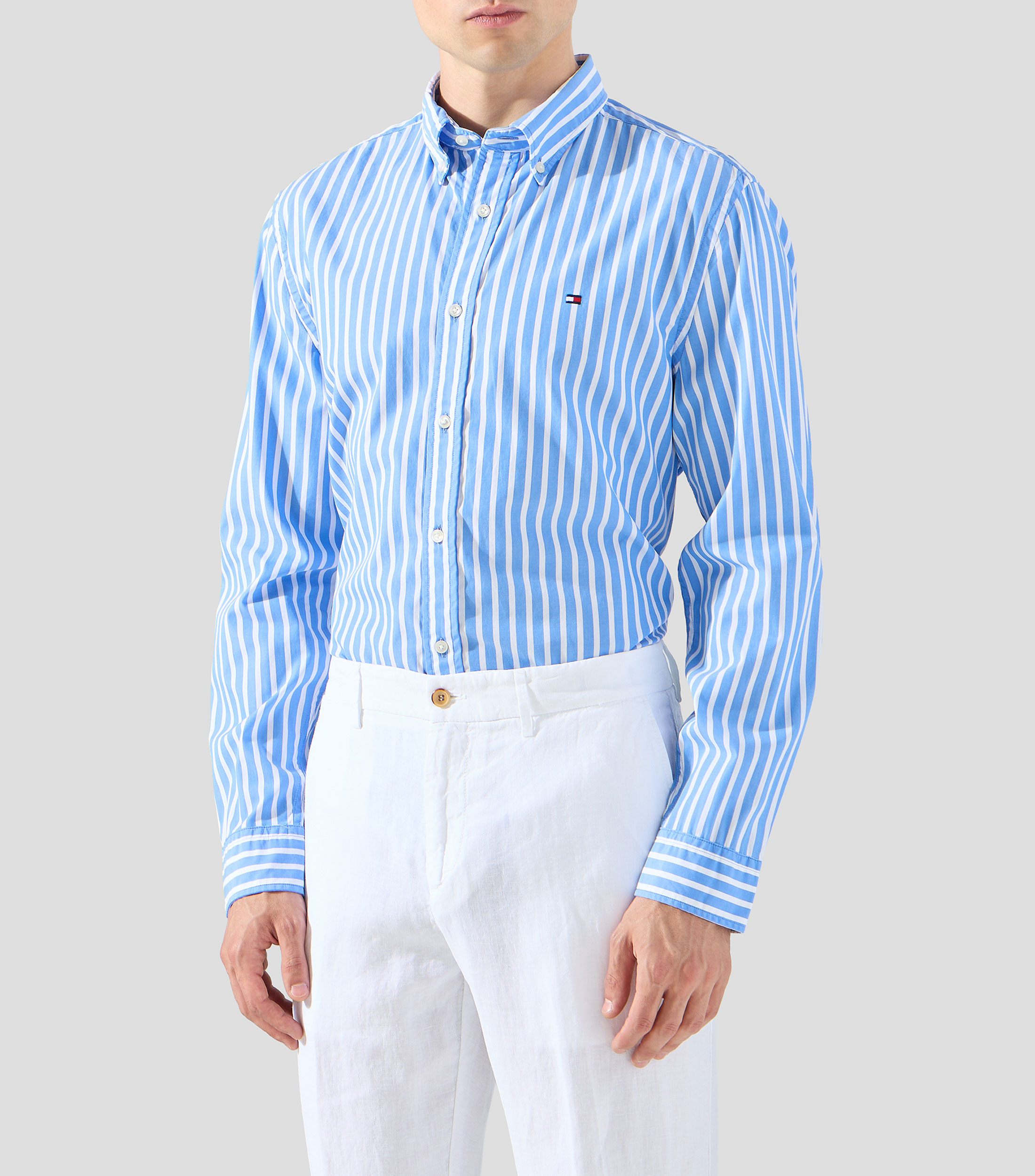 Camisa rayas manga larga Hombre