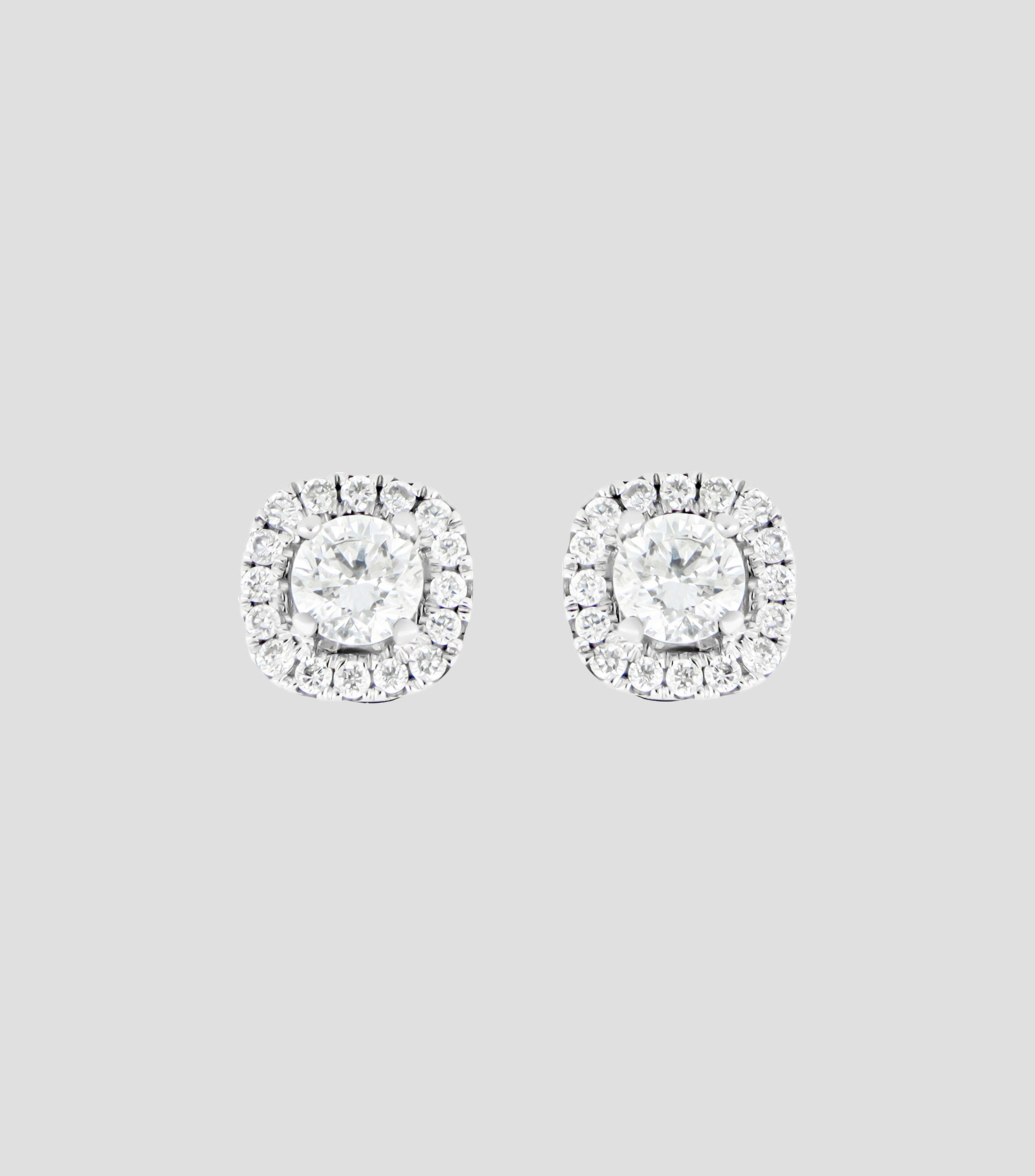 Broqueles en oro blanco de 14 kilates con diamantes Mujer