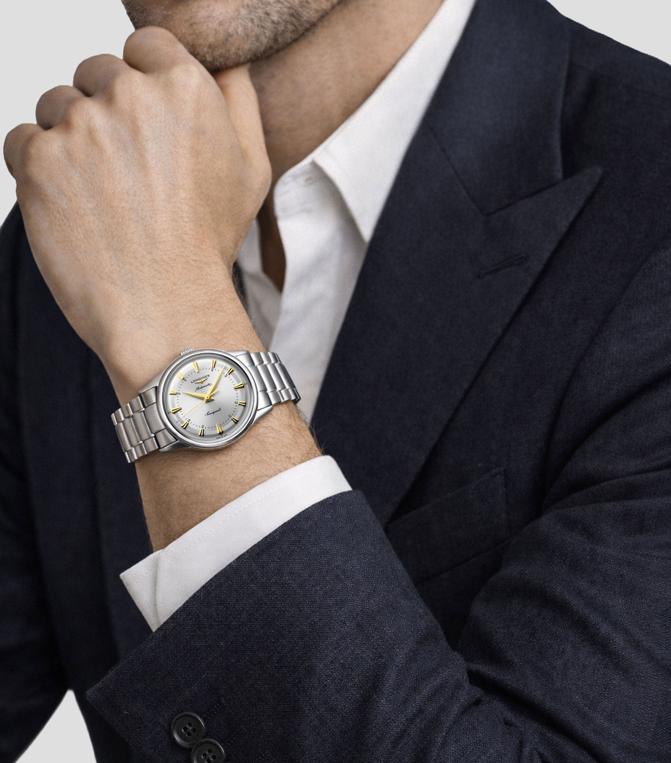 Reloj para Hombre Conquest Heritage de vestir plateado