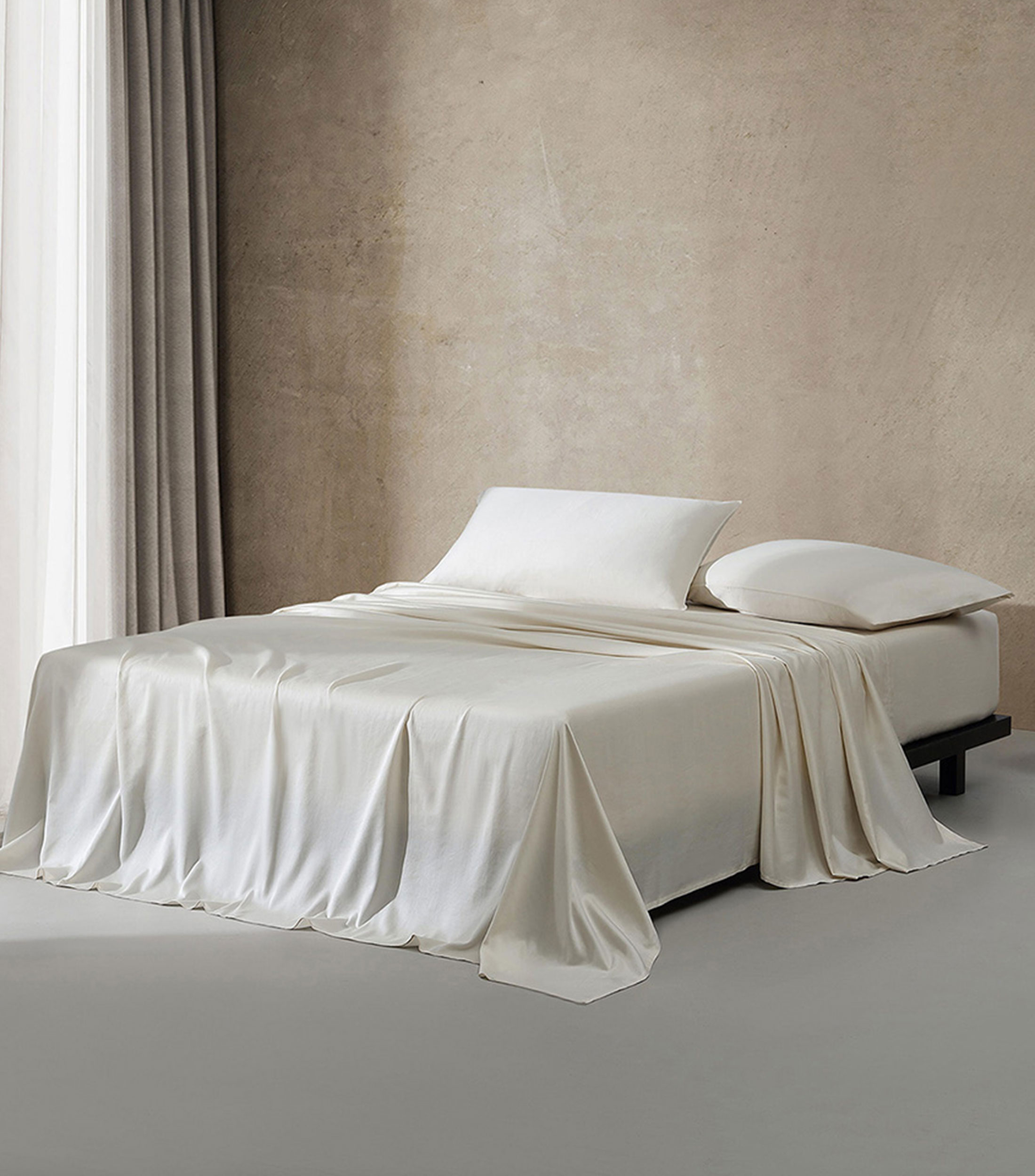 Juego de Sabanas Queen Size de Algodon Pearl Edge Beige