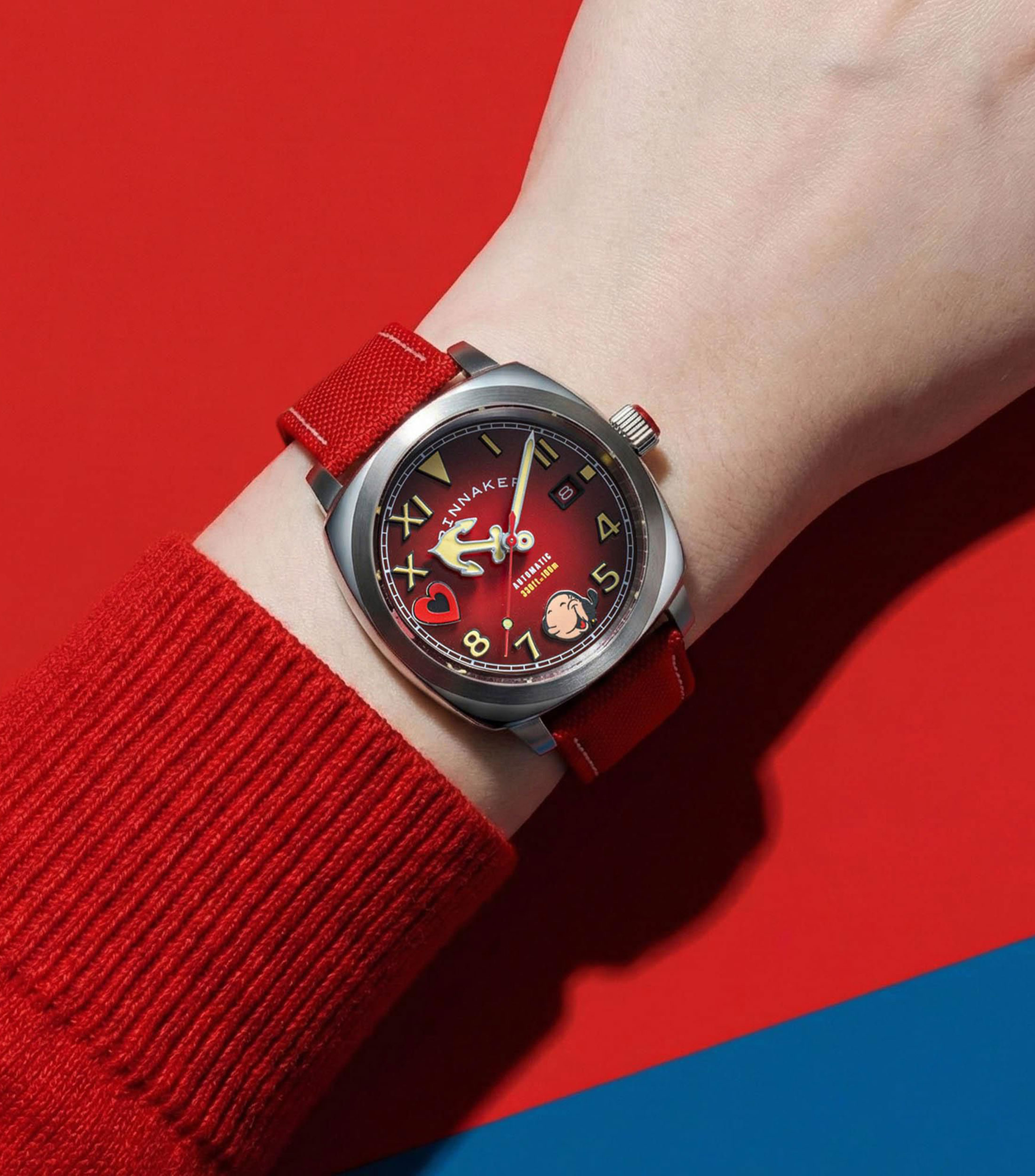 Reloj Unisex Hull California Automatic Popeye Oyl Casual Rojo