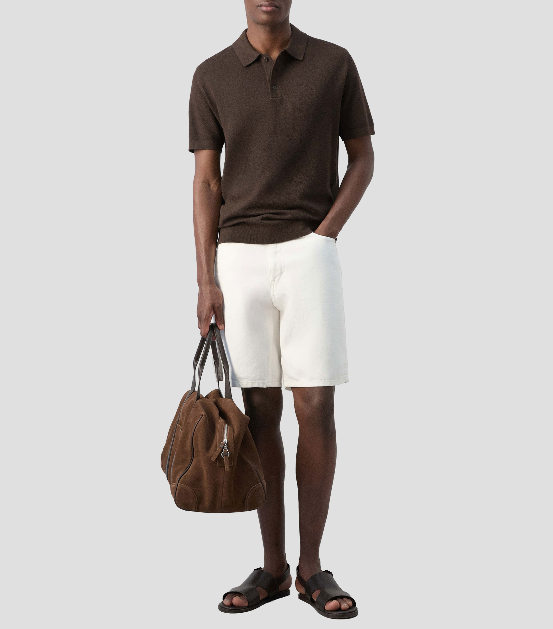 Playera tipo Polo manga corta liso Hombre