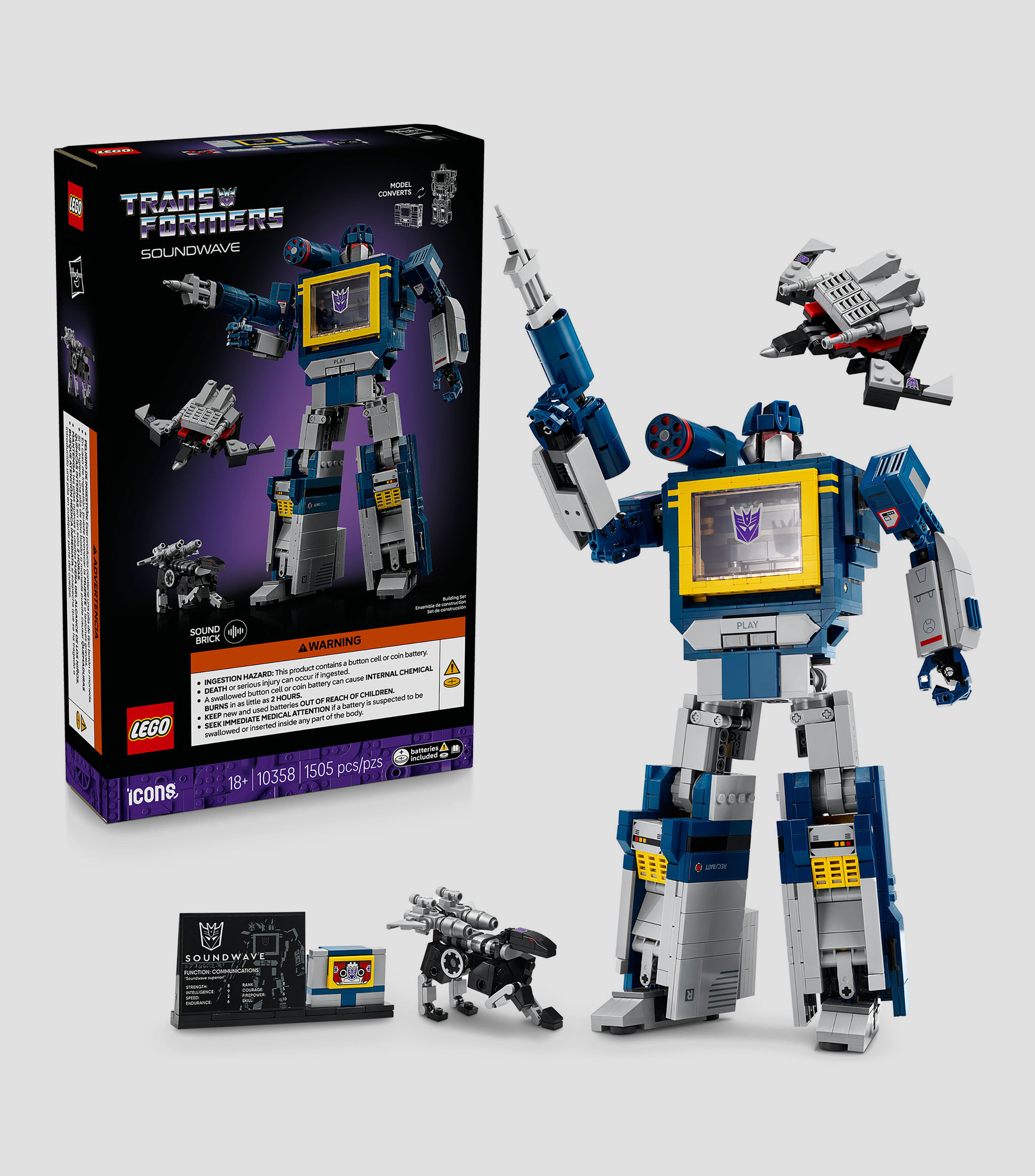 Lego Icons Transformers Soundwave 10358