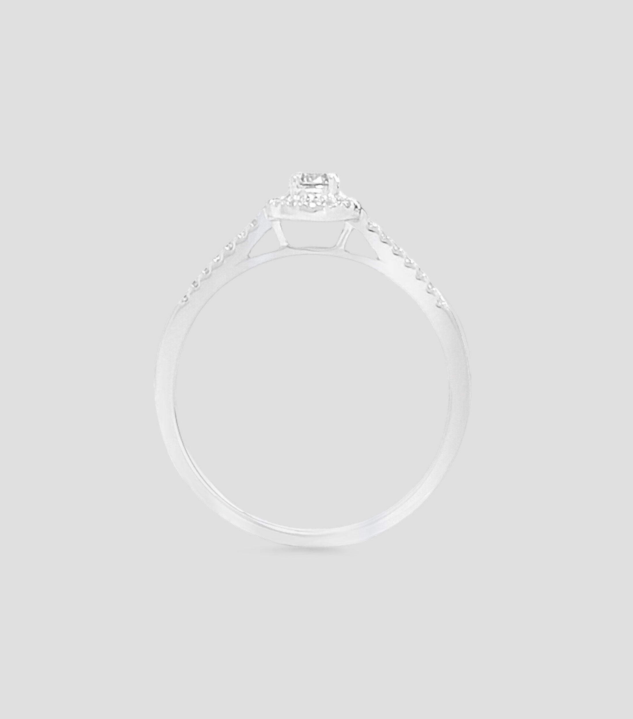 Anillo en oro blanco 14 Kts con brillantes Mujer