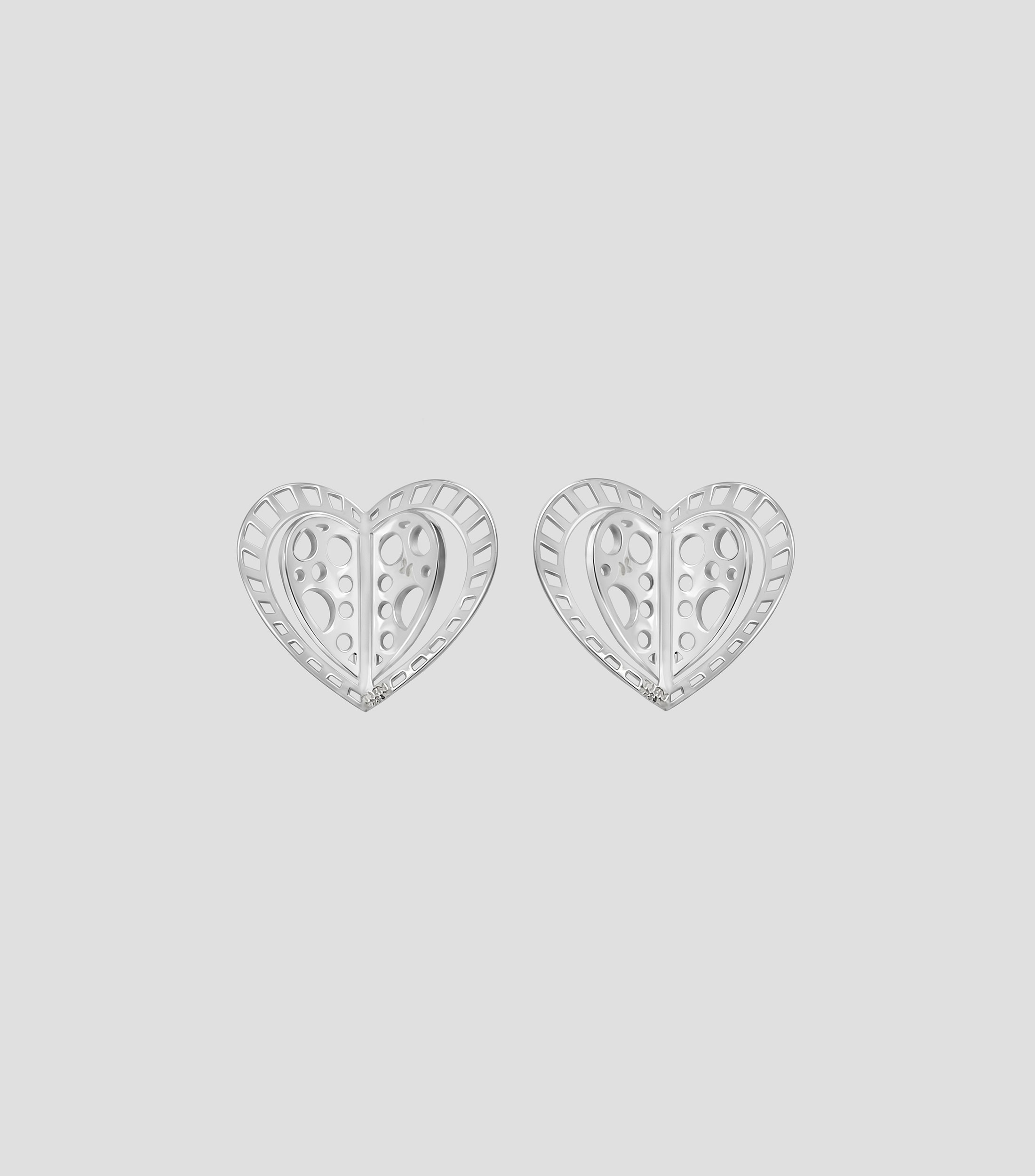 Broqueles en Plata en forma de corazón Mujer
