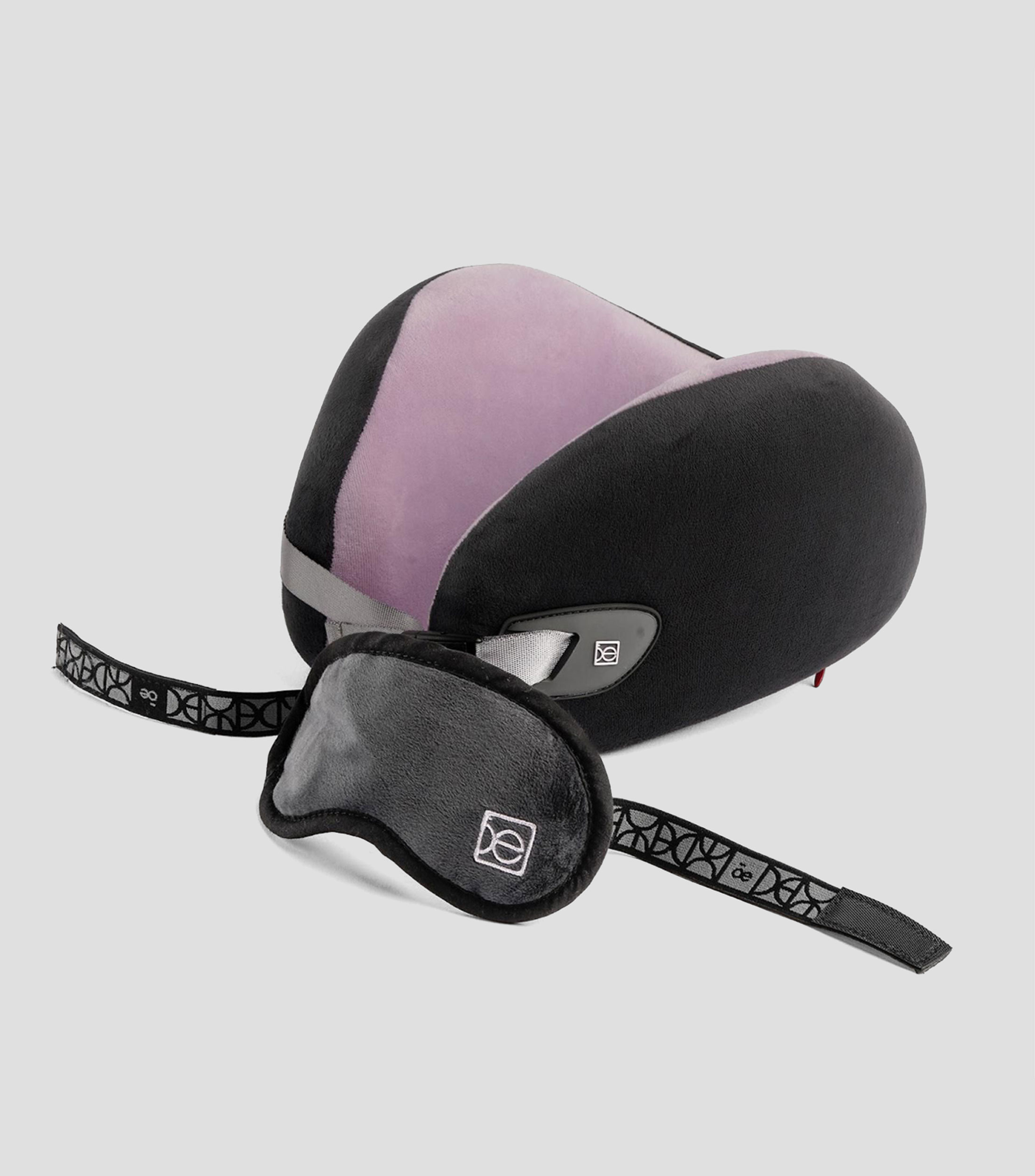 Almohada de viaje Memory Foam Firme Ergo Gris con rosa