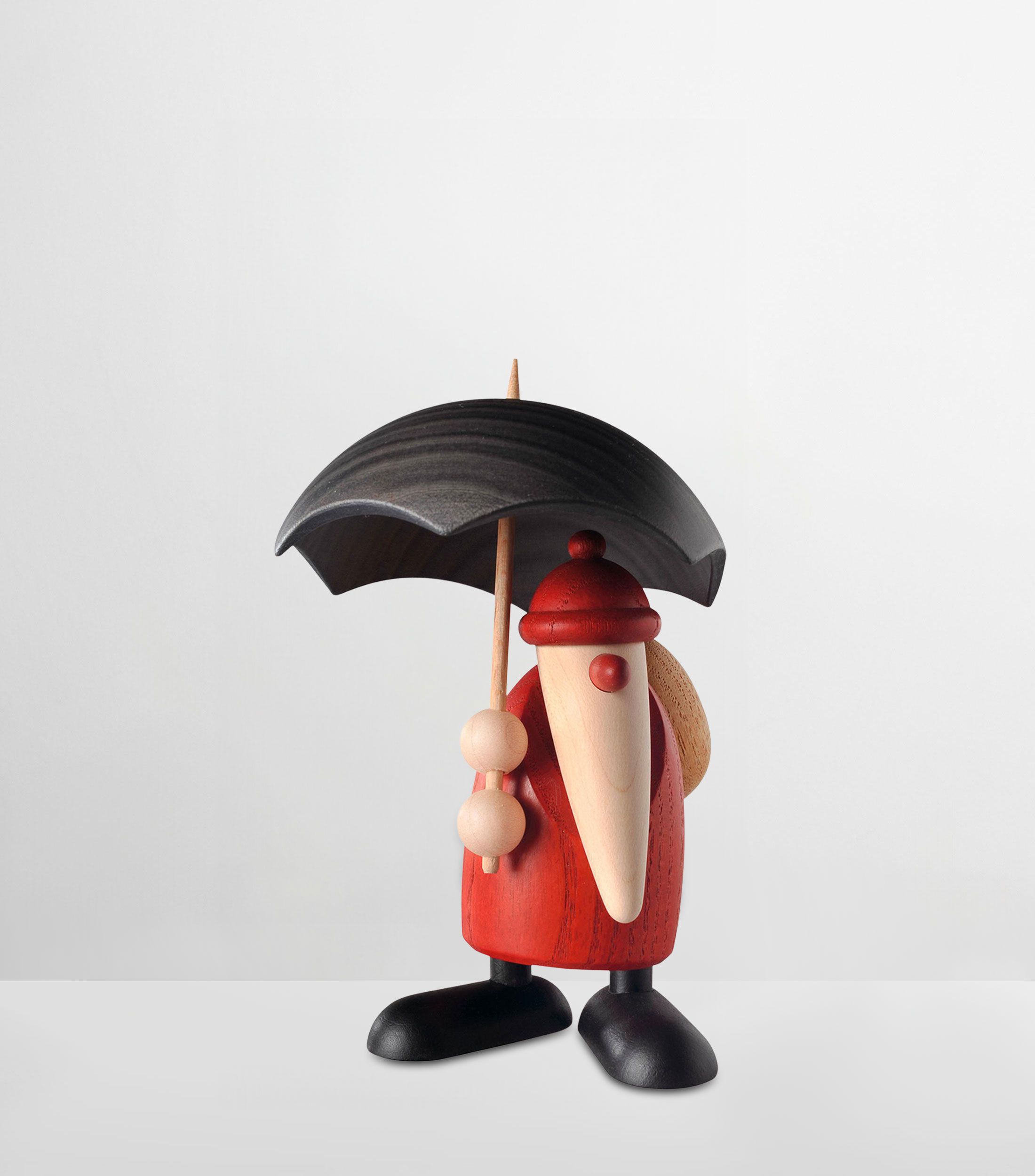 Figura Decorativa Santa Claus con sombrilla en madera