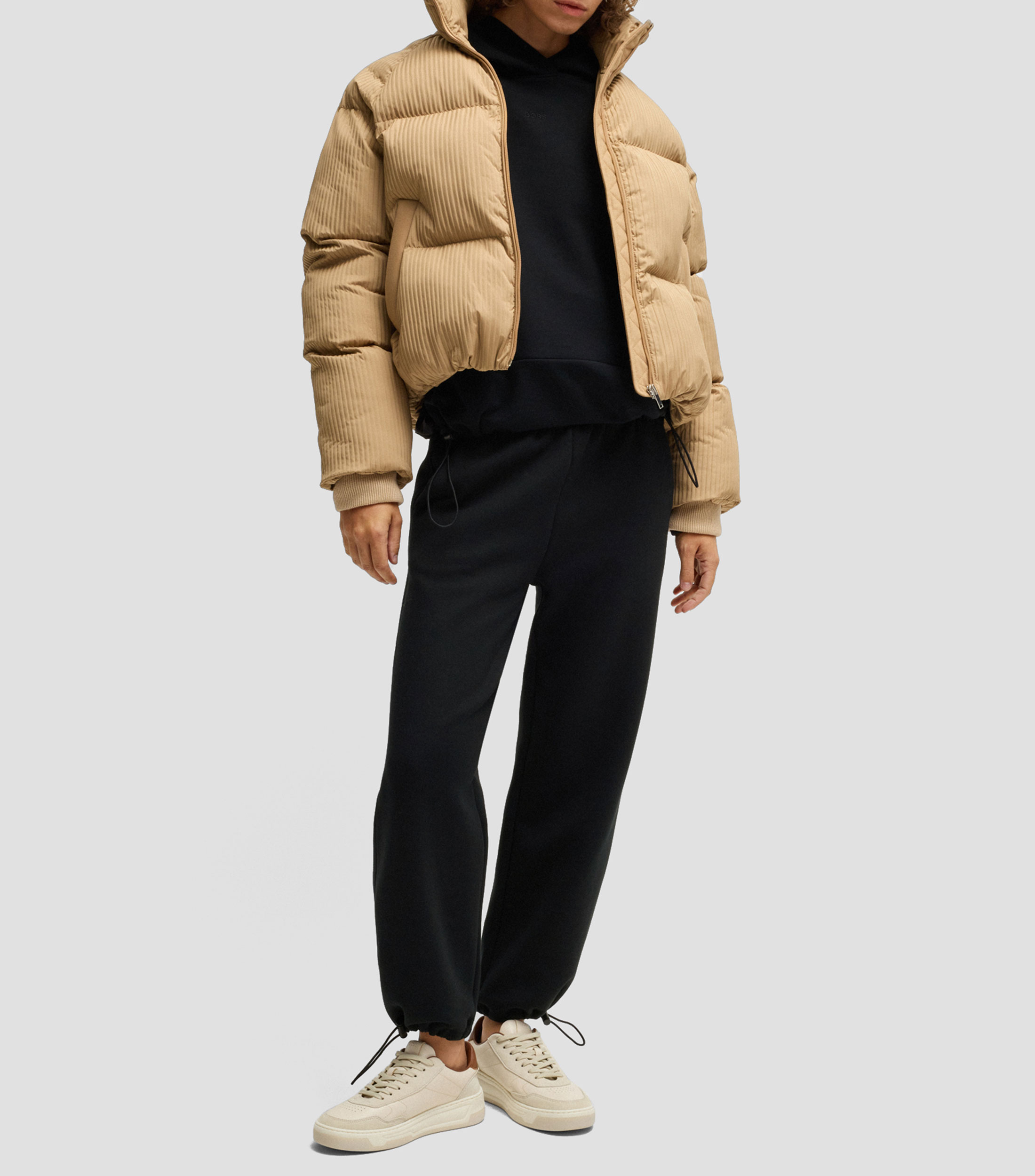 Sudadera con capucha en algodón con logo bordado Mujer