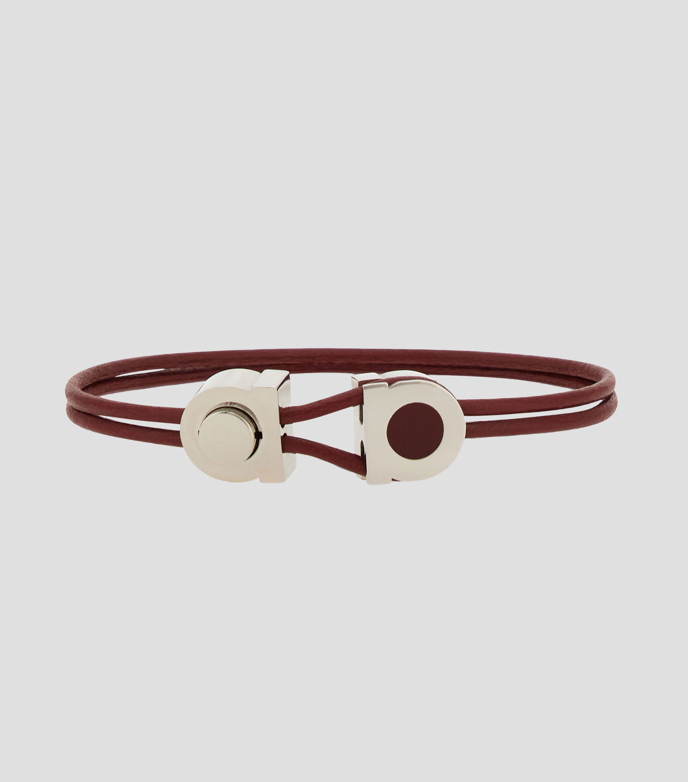 Pulsera con doble cordón y ganchos Hombre