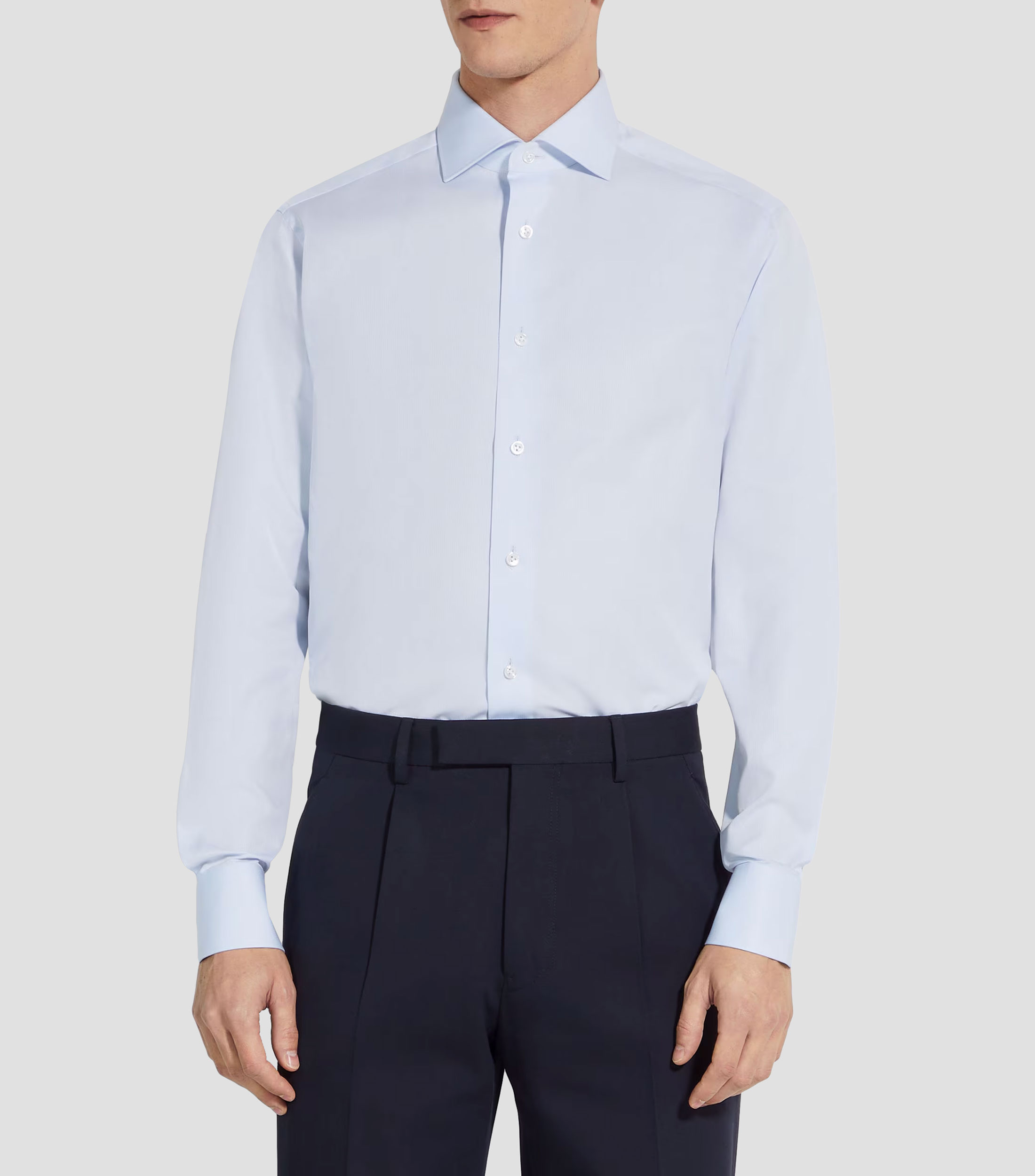 Camisa de vestir a rayas manga larga Hombre