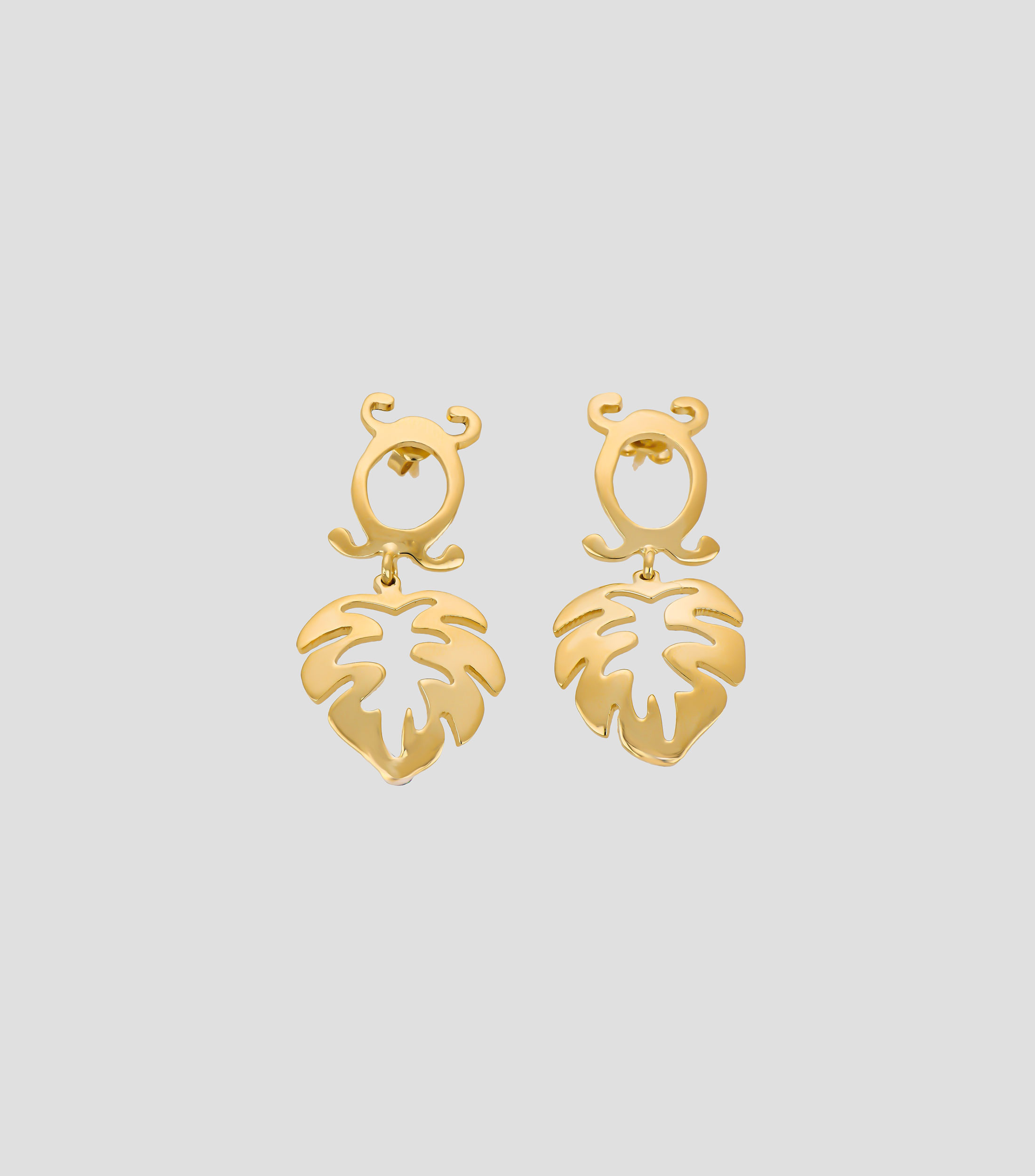 Aretes en plata .925 de hoja Lotos Mujer