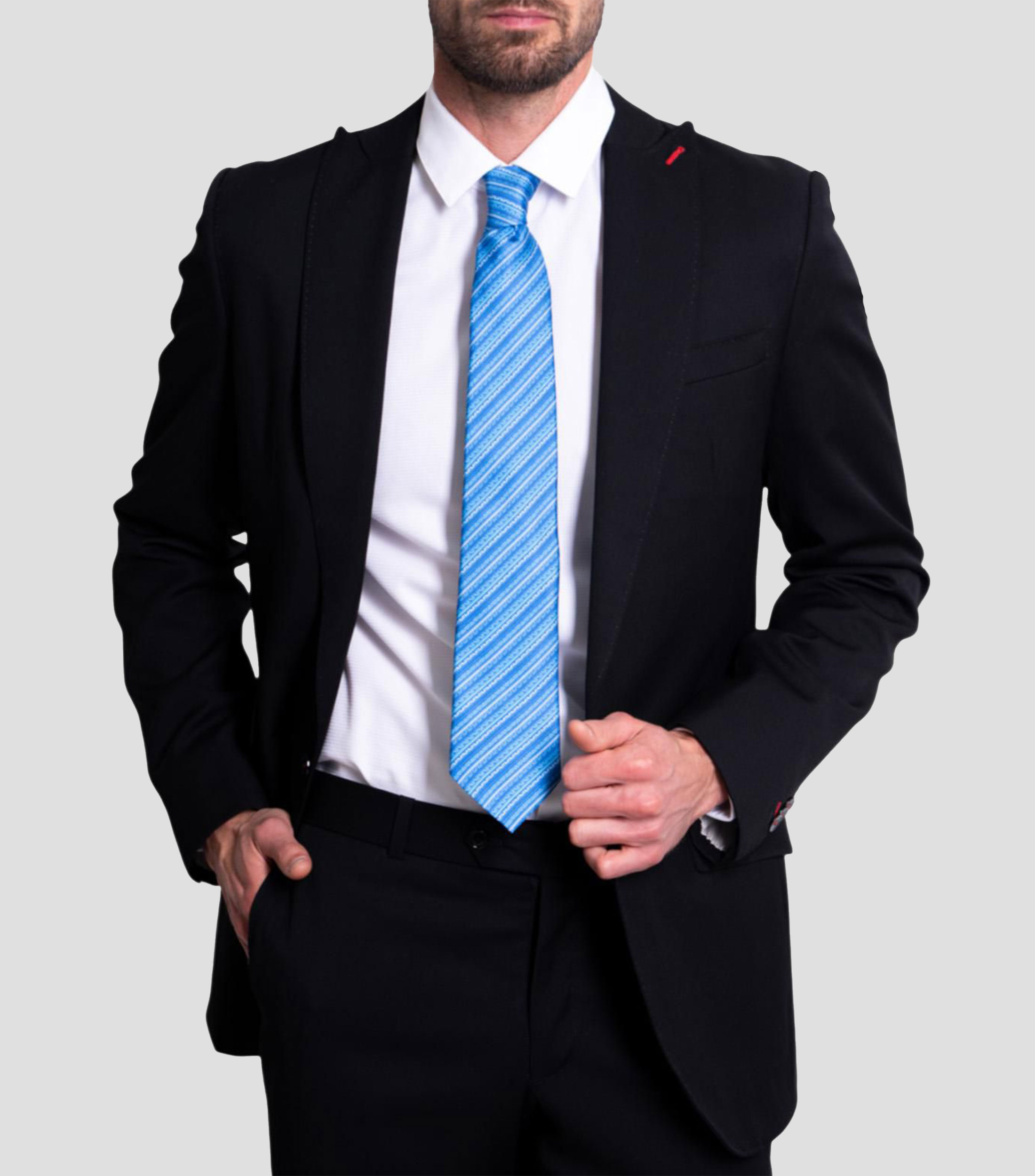 Corbata ancha en seda azul Grecas Prehispánicas
