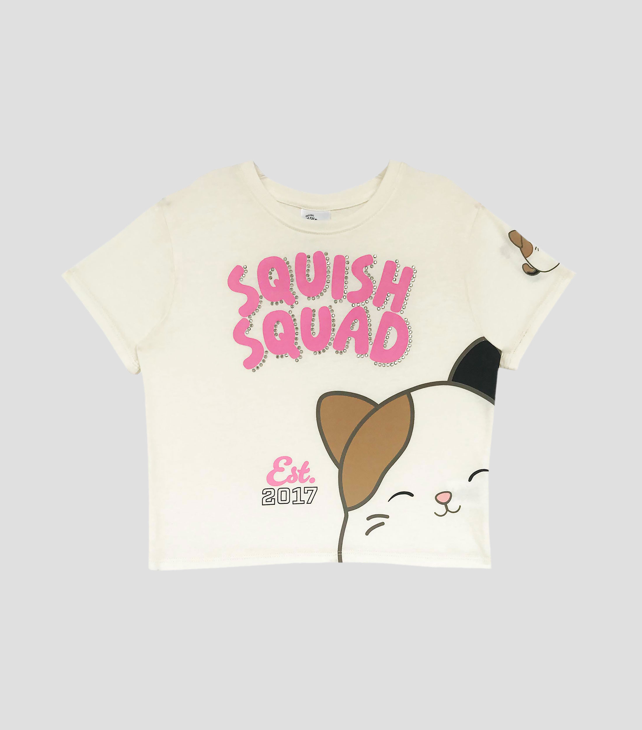 Playera de cuello redondo con manga corta estampada Niña